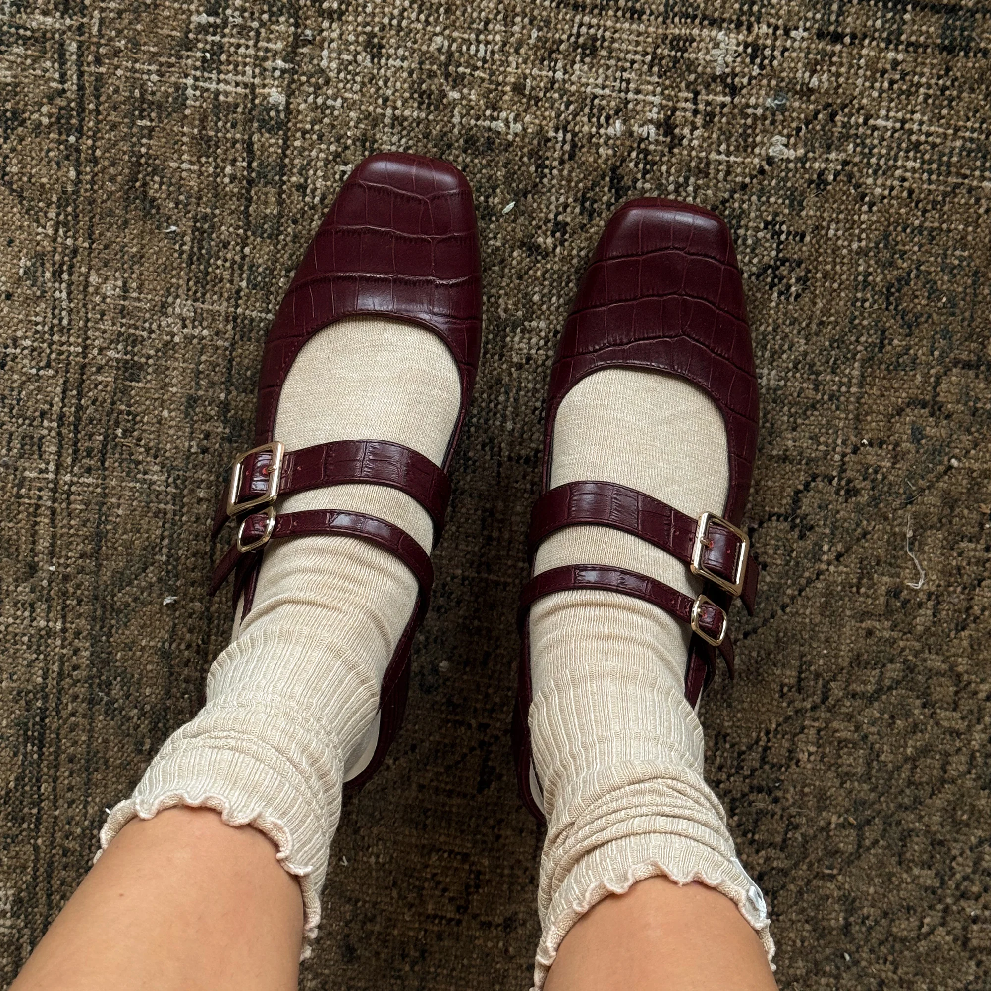 PATZY HEELS OXBLOOD EMBOSSED LEATHER - Image 6