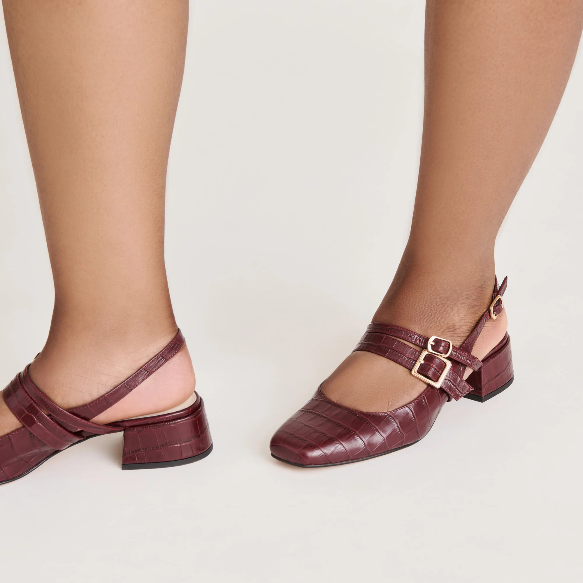 PATZY HEELS OXBLOOD EMBOSSED LEATHER - Image 9