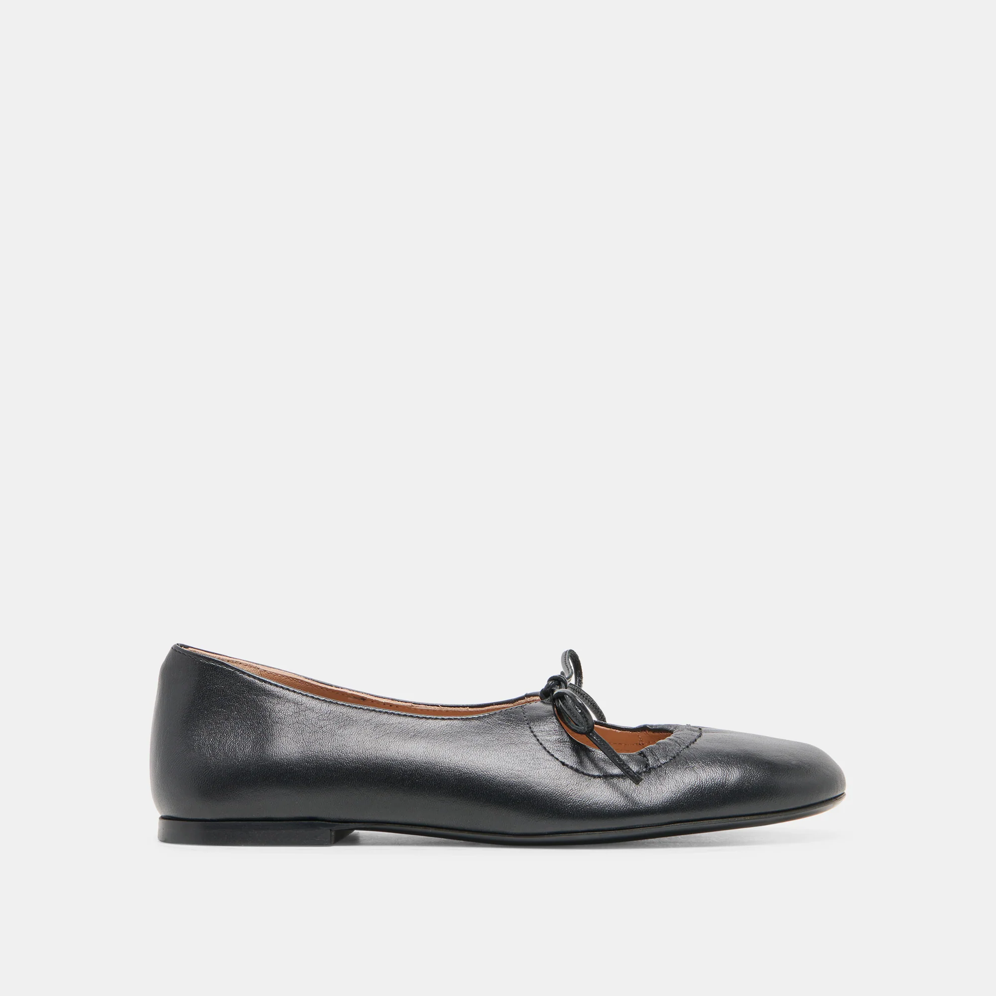 PAZEY BALLET FLATS BLACK LEATHER