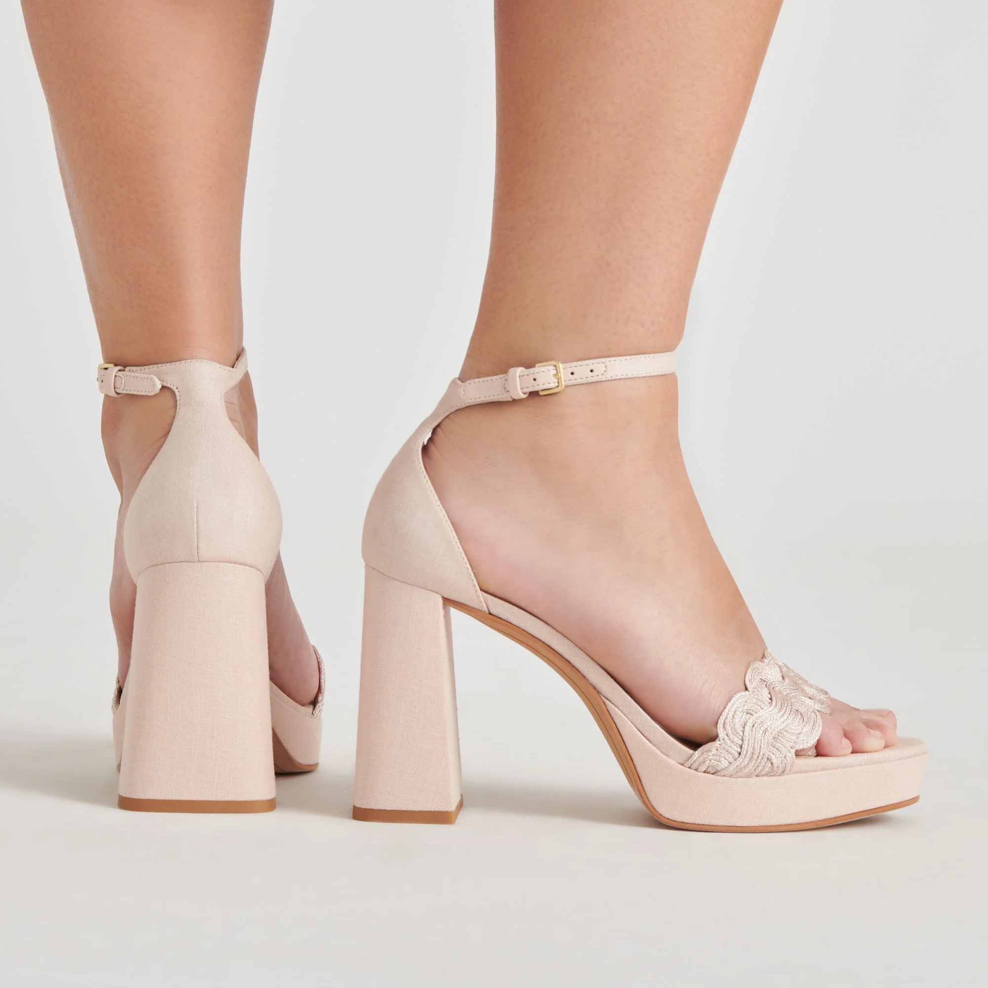 PELTIN HEELS LIGHT PINK WOVEN RAFFIA - Image 4