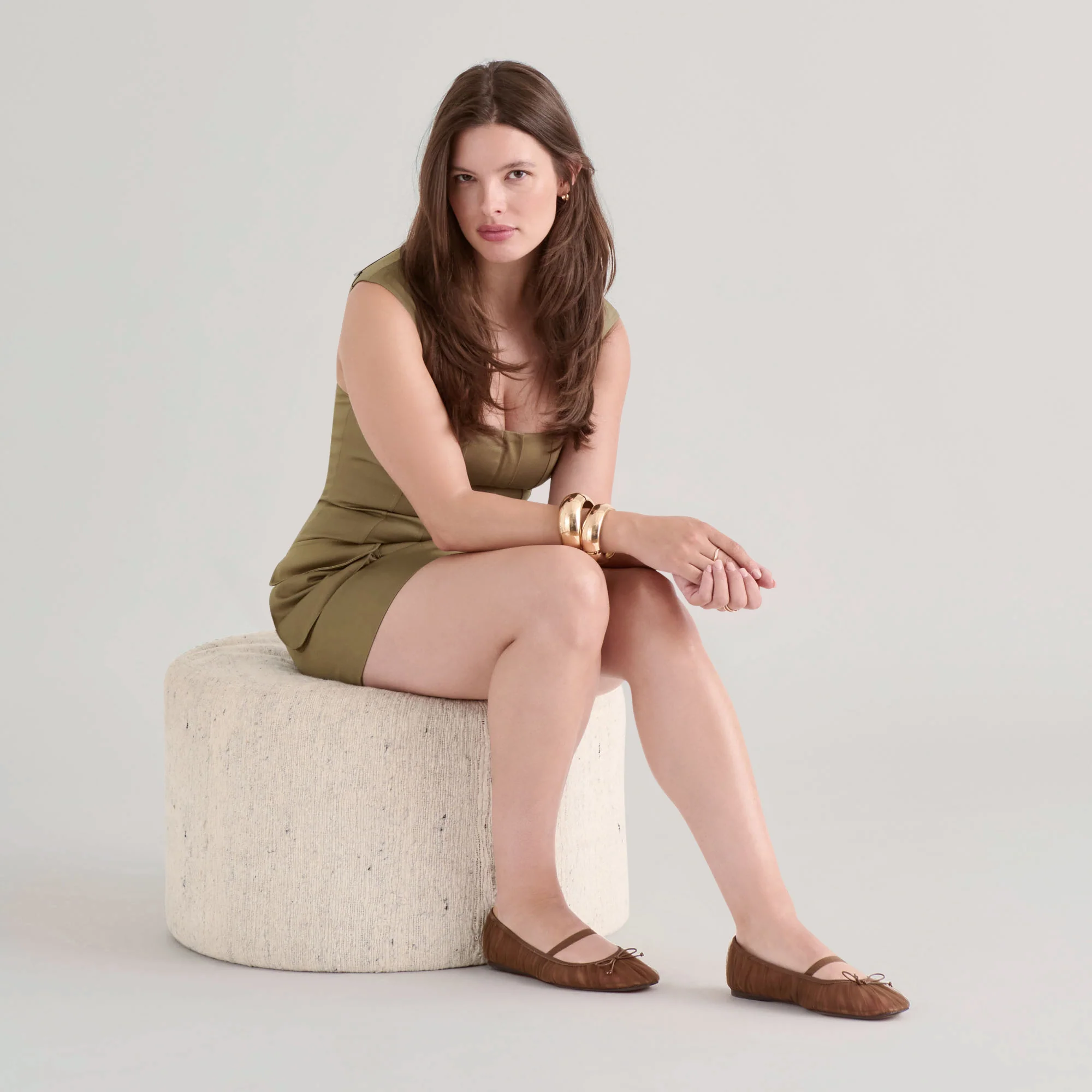 RAEVEN BALLET FLATS MID BROWN TULLE - Image 2