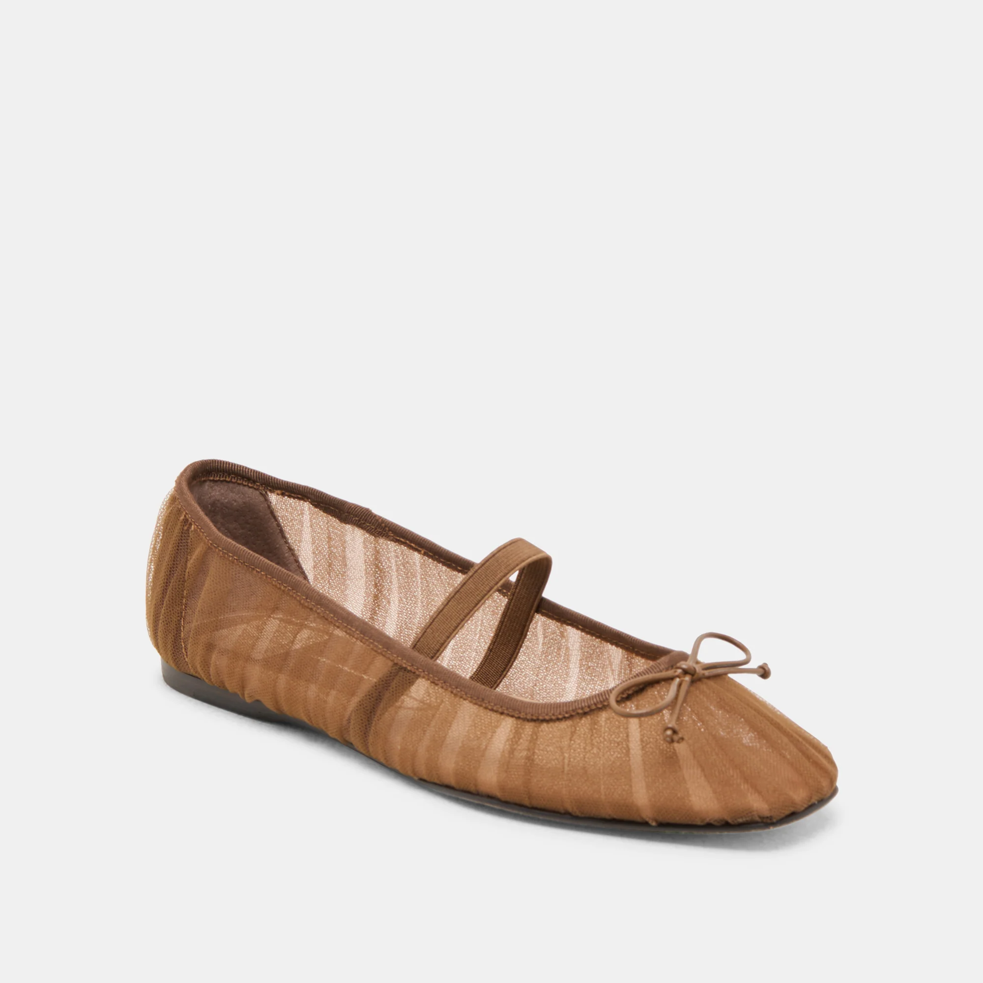 RAEVEN BALLET FLATS MID BROWN TULLE - Image 4