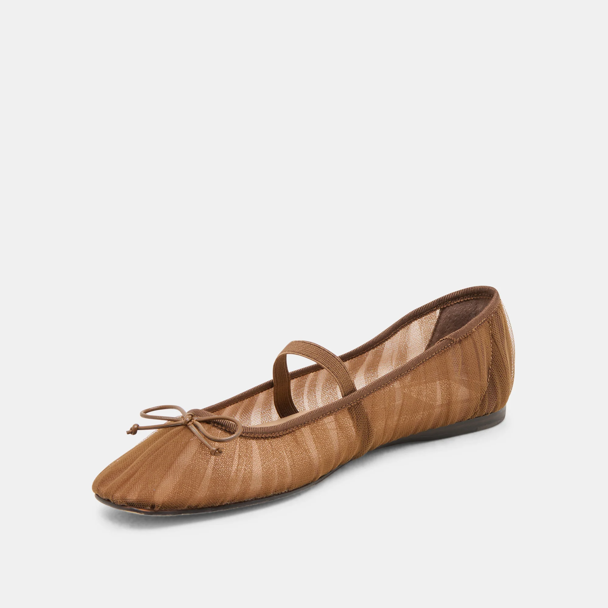 RAEVEN BALLET FLATS MID BROWN TULLE - Image 7