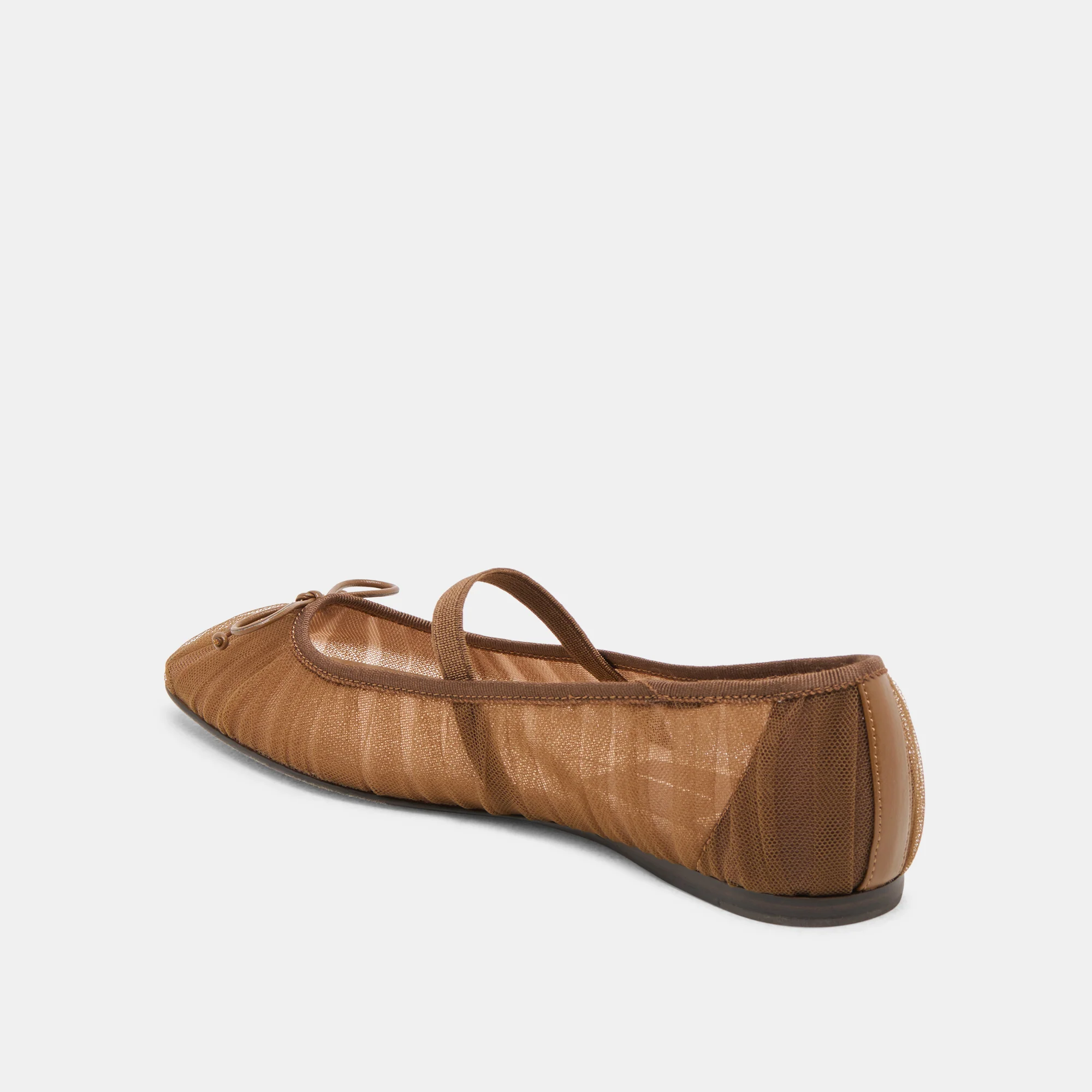 RAEVEN BALLET FLATS MID BROWN TULLE - Image 9