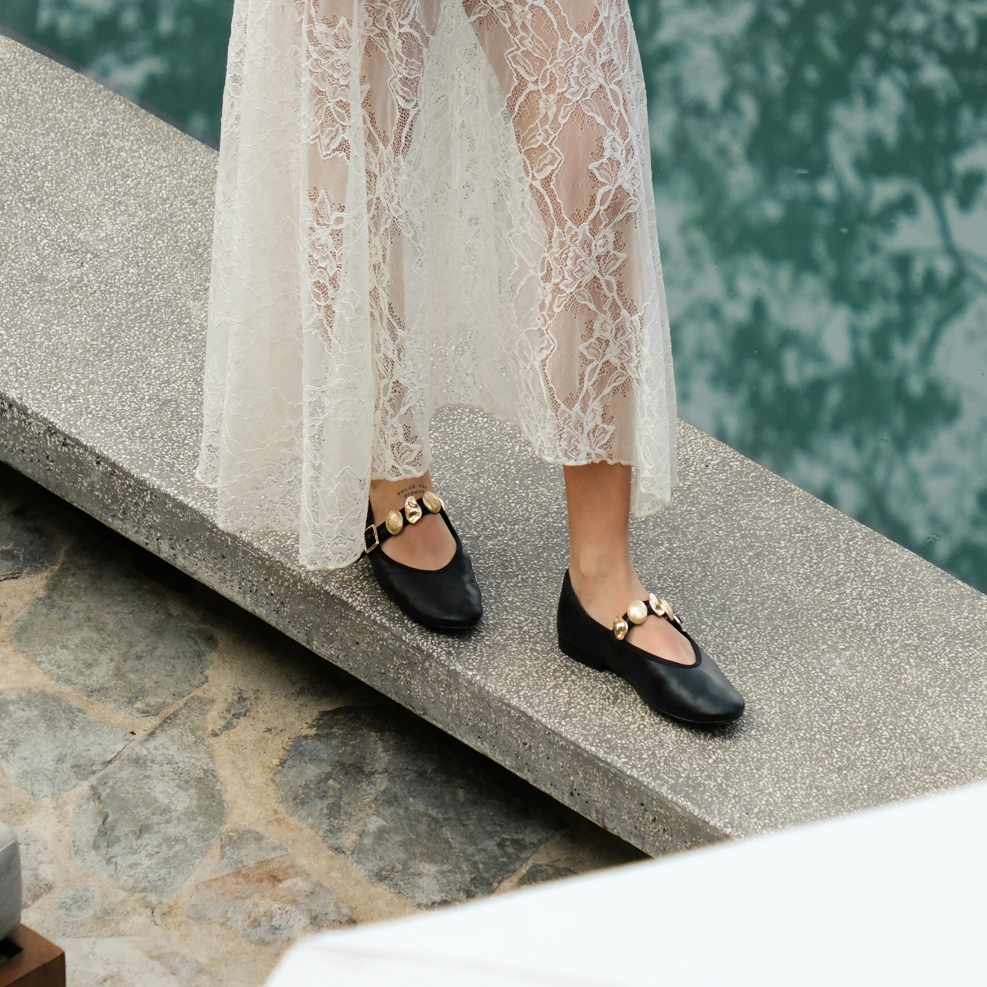 RELAN BALLET FLATS BLACK LEATHER - Image 2