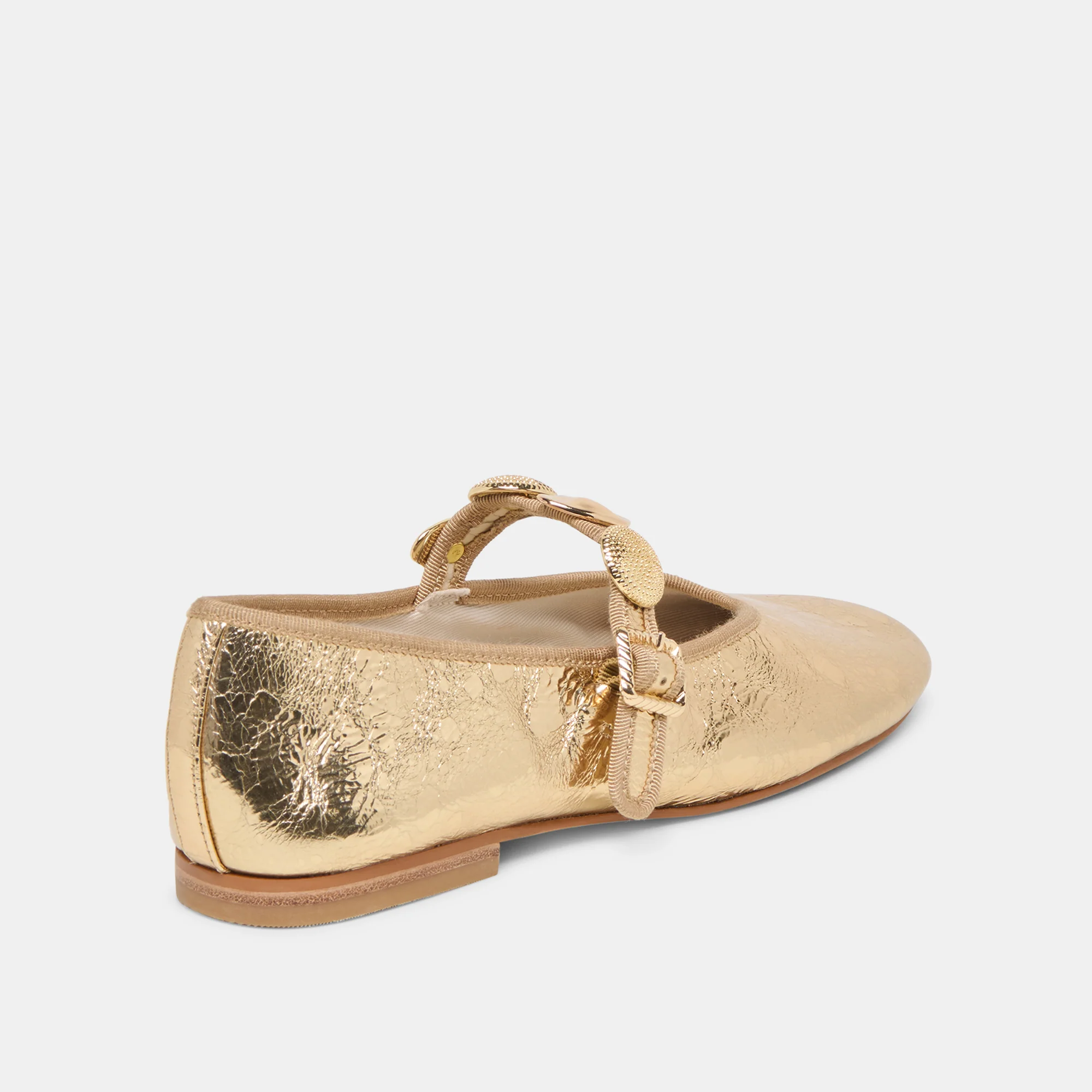 RELAN BALLET FLATS GOLD DISTRESSED LEATHER - Image 3