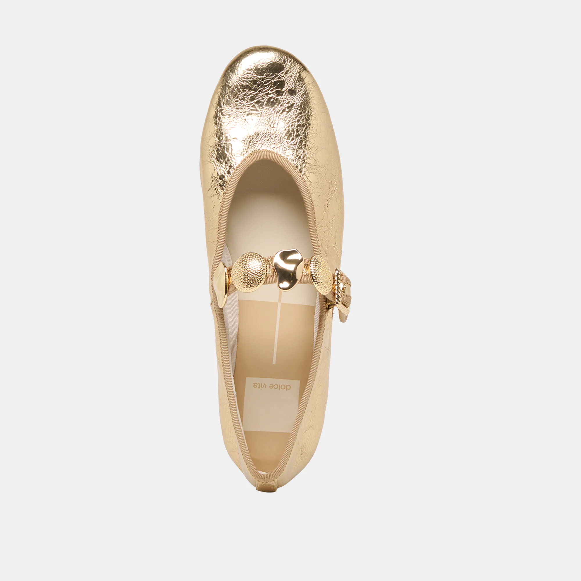 RELAN BALLET FLATS GOLD DISTRESSED LEATHER - Image 8
