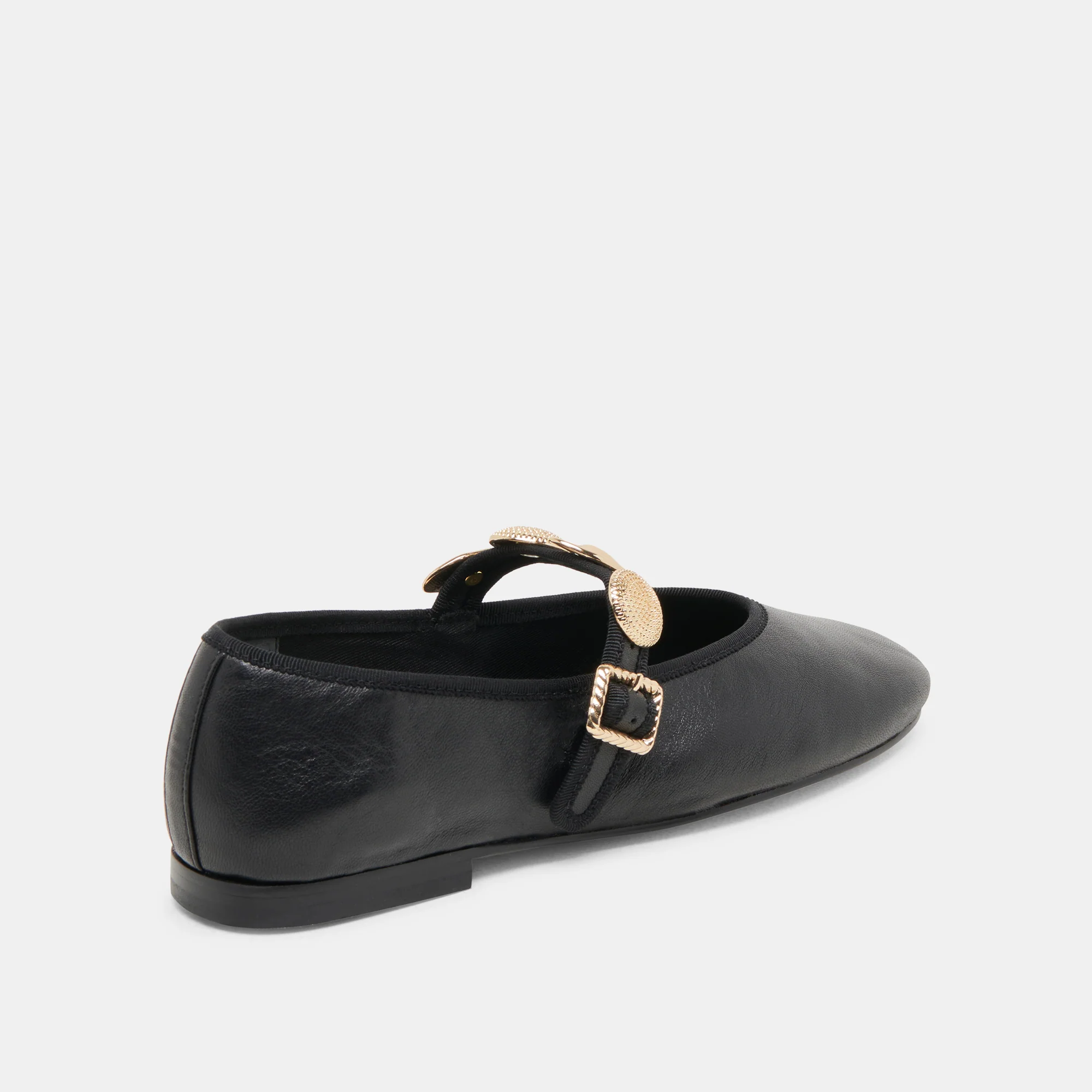 RELAN WIDE BALLET FLATS BLACK LEATHER - Image 3