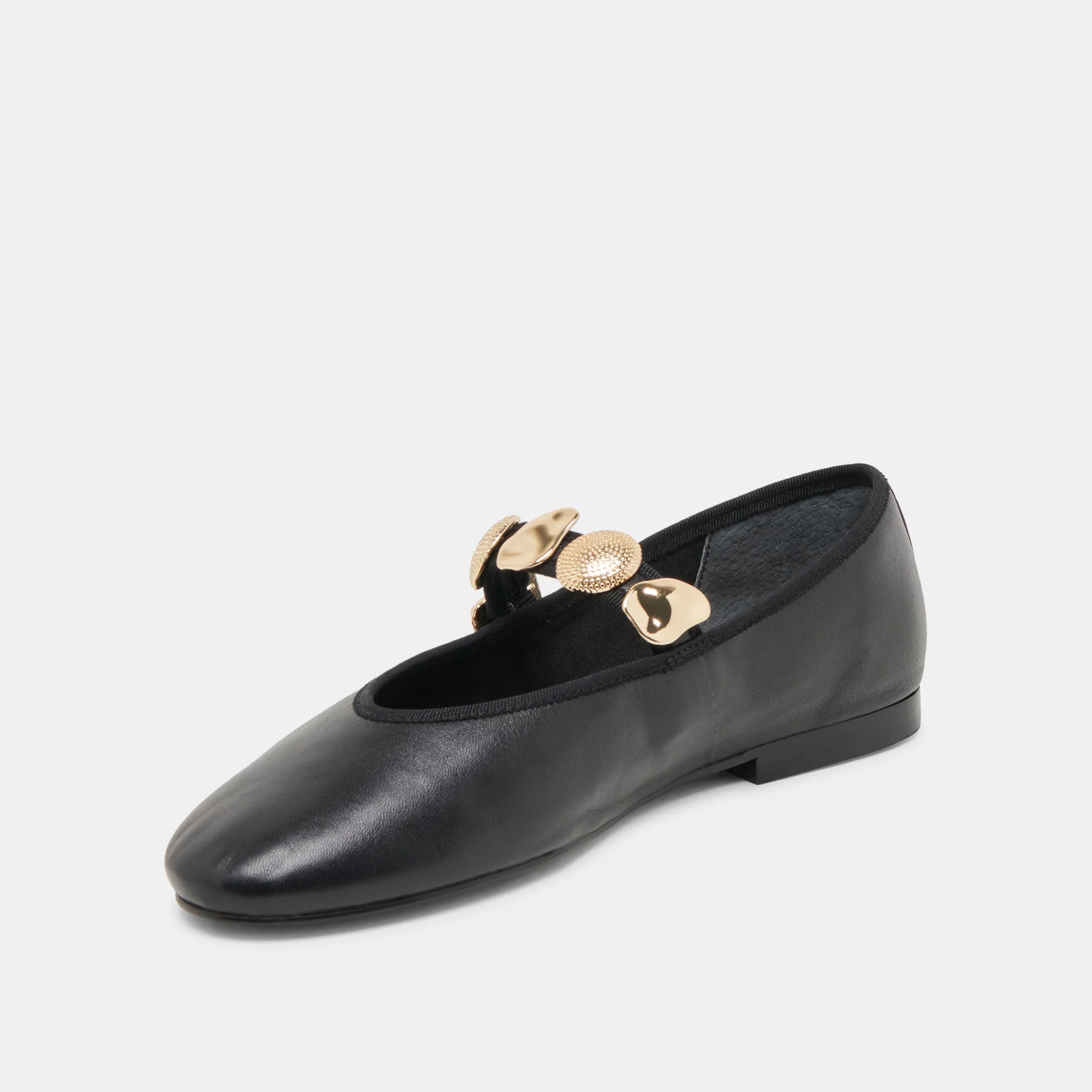 RELAN WIDE BALLET FLATS BLACK LEATHER - Image 4