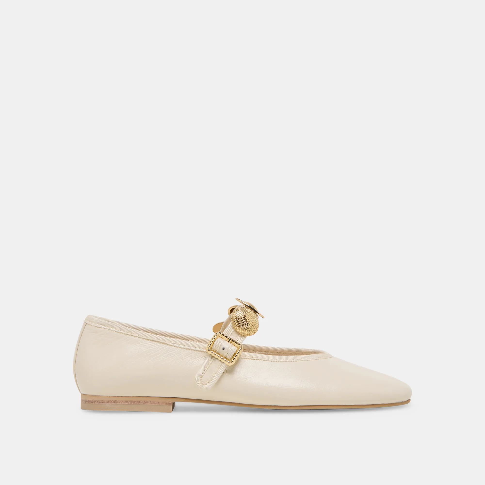 RELAN WIDE BALLET FLATS OFF WHITE LEATHER