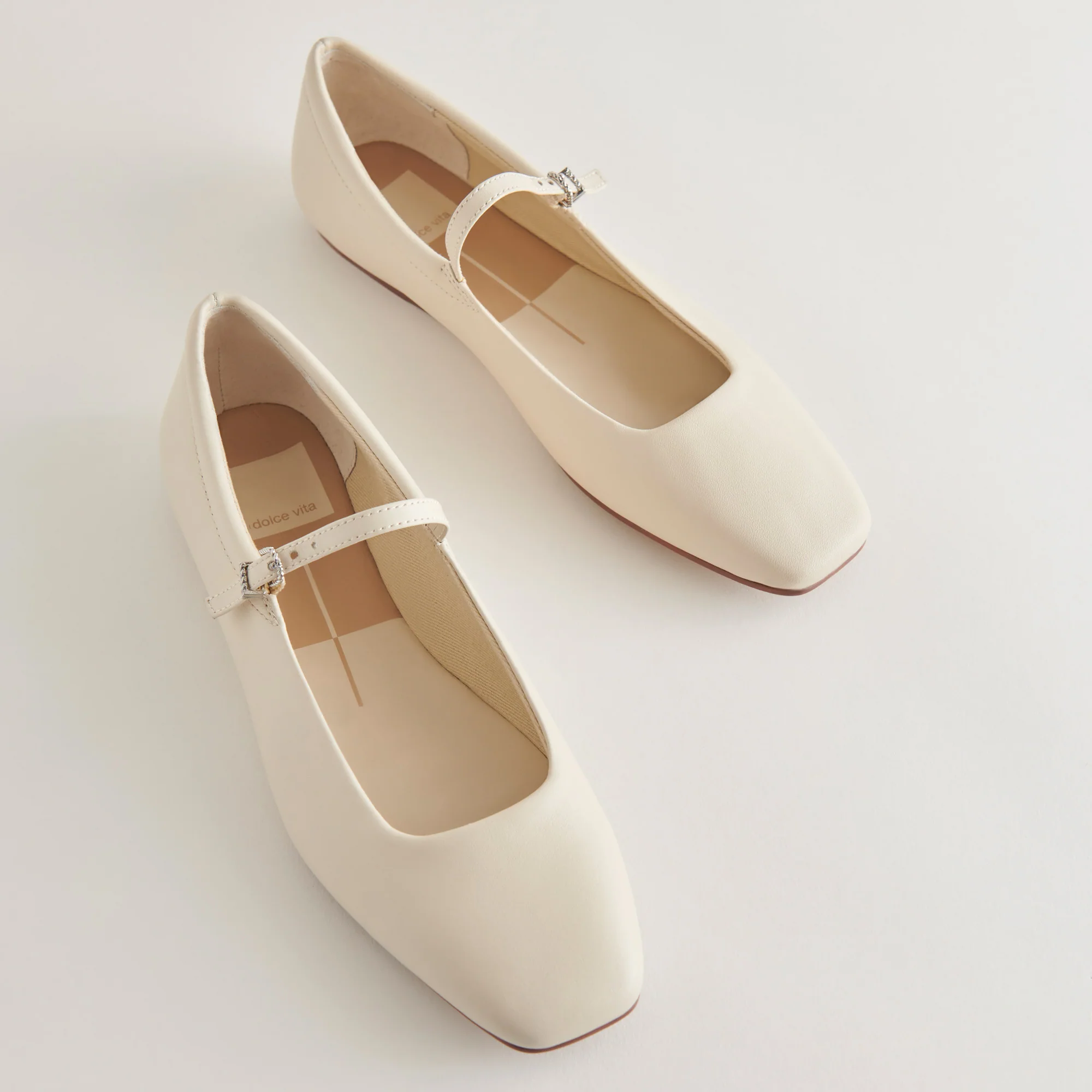 REYES BALLET FLATS IVORY LEATHER - Image 3
