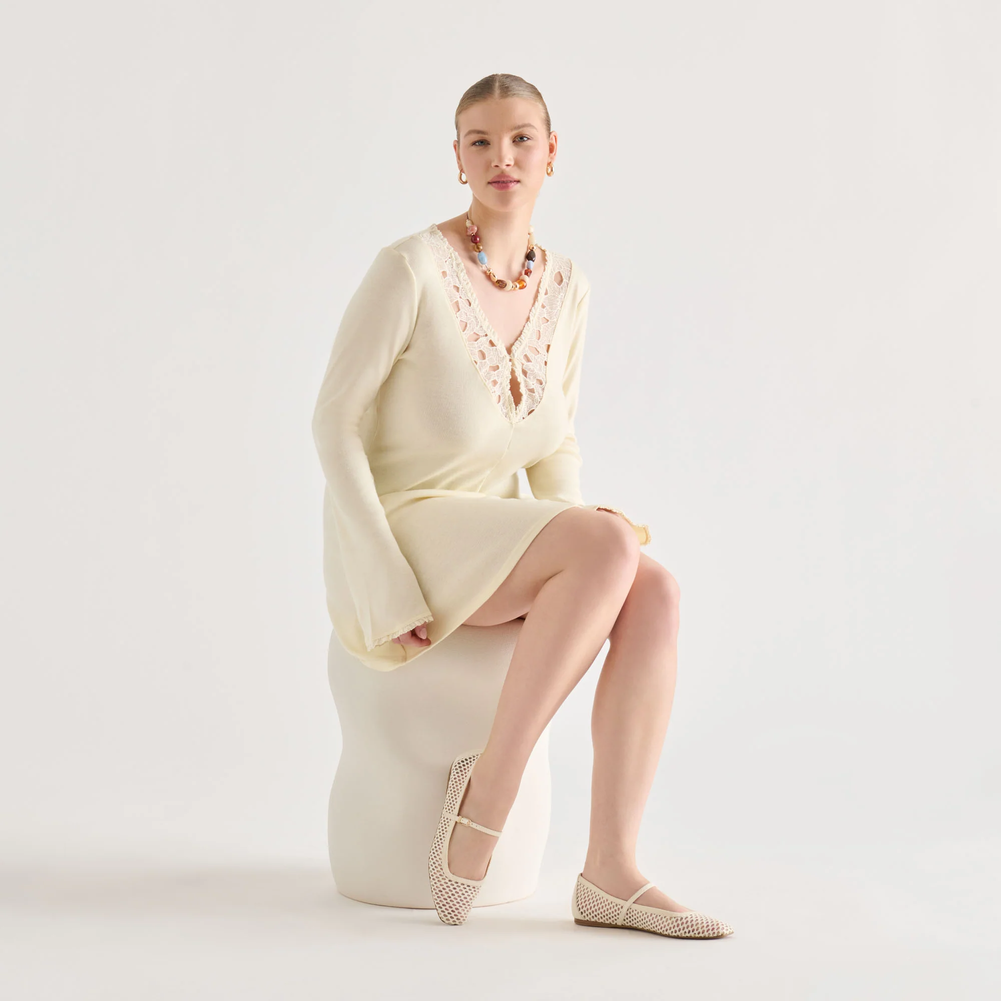 REYES BALLET FLATS WHITE WOVEN RAFFIA - Image 2