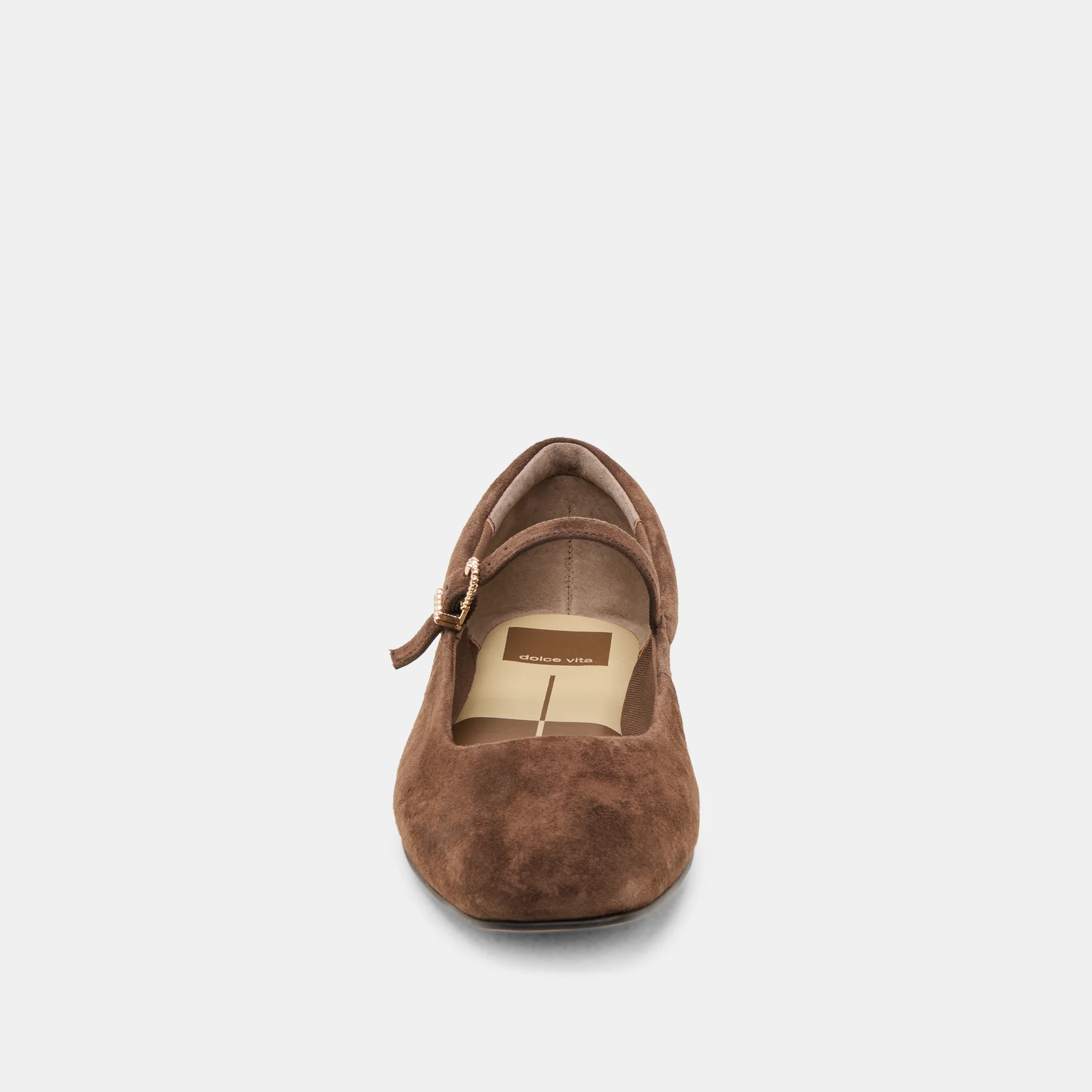 REYES WIDE BALLET FLATS DK BROWN SUEDE - Image 6