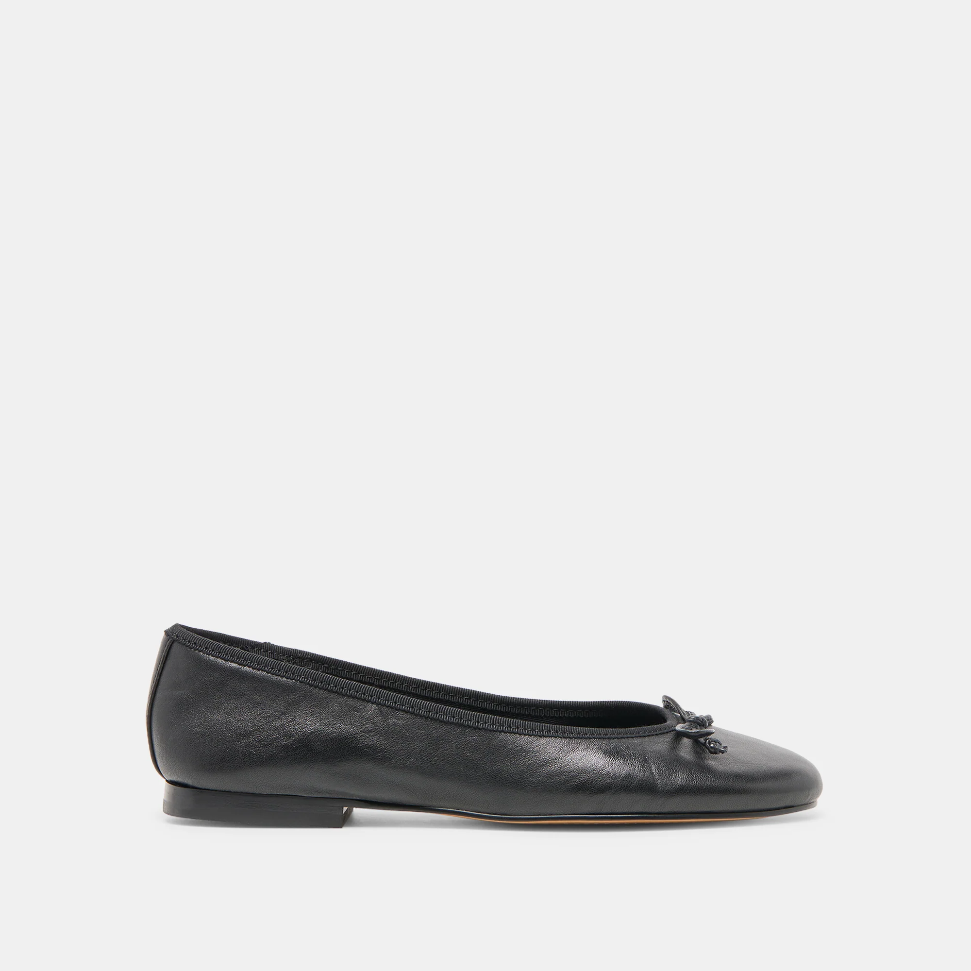 RITLA WIDE BALLET FLATS BLACK LEATHER