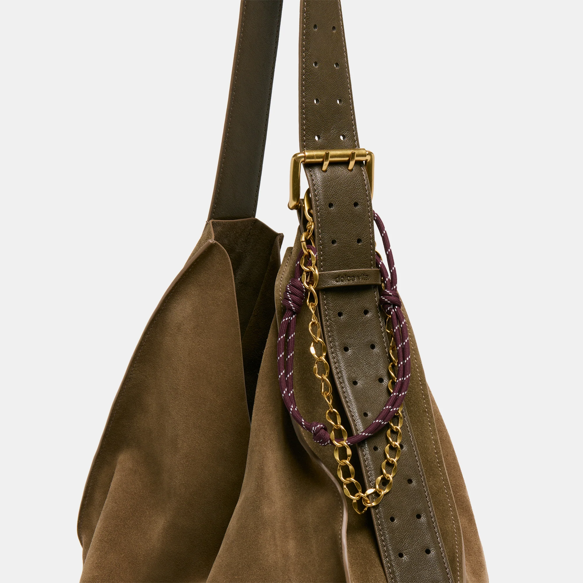 ROPE + CHAIN BAG CHARM BURGUNDY MULTI - Image 3