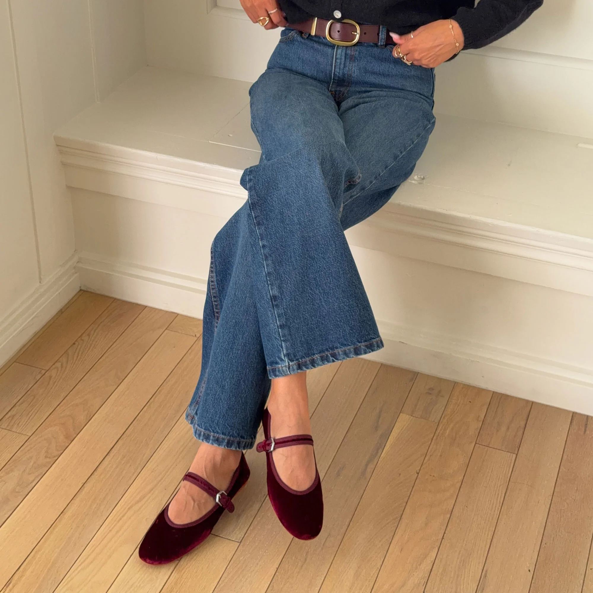 ROSLYN BALLET FLATS WINE VELVET - Image 4