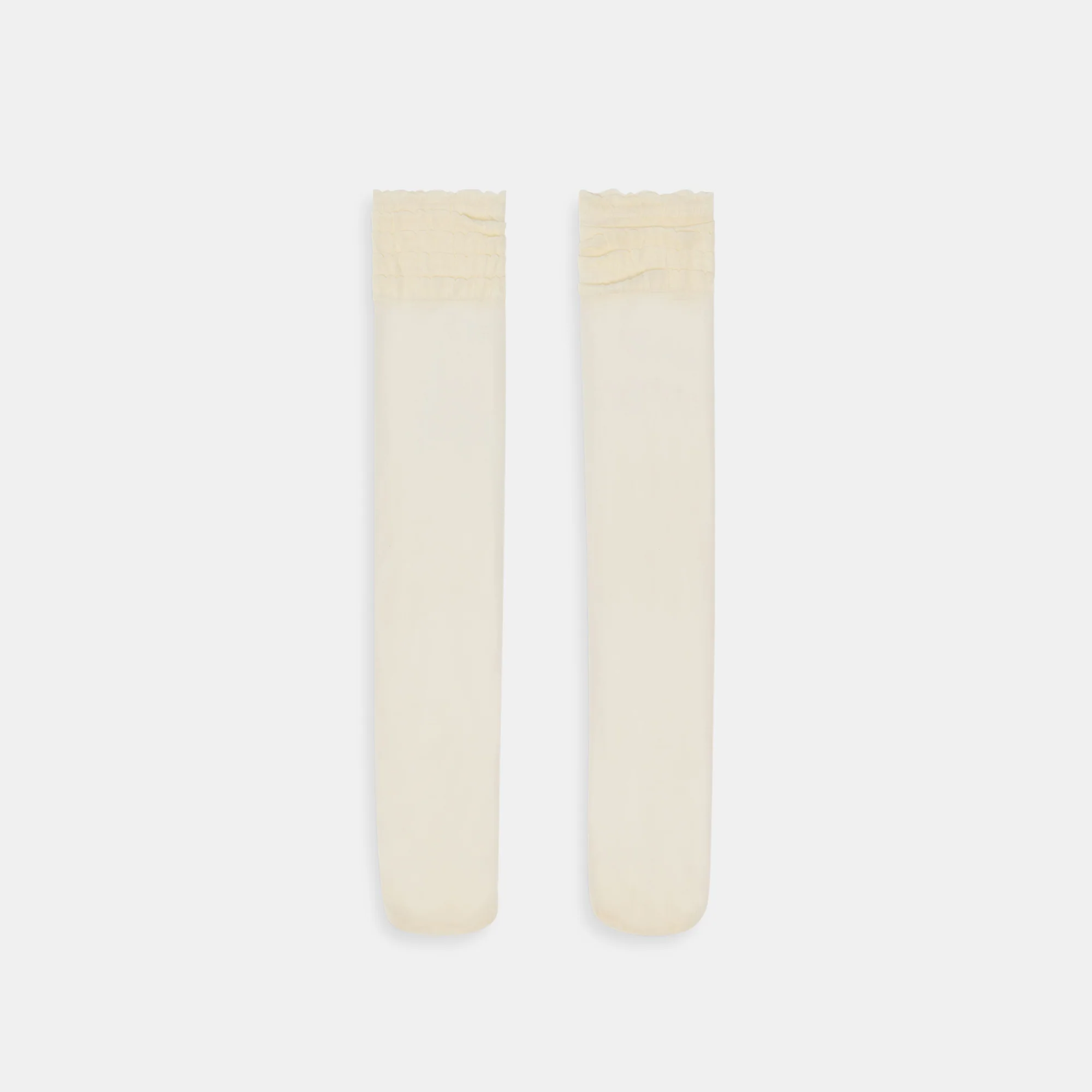 RUFFLE SHEER KNEE HIGH SOCKS IVORY