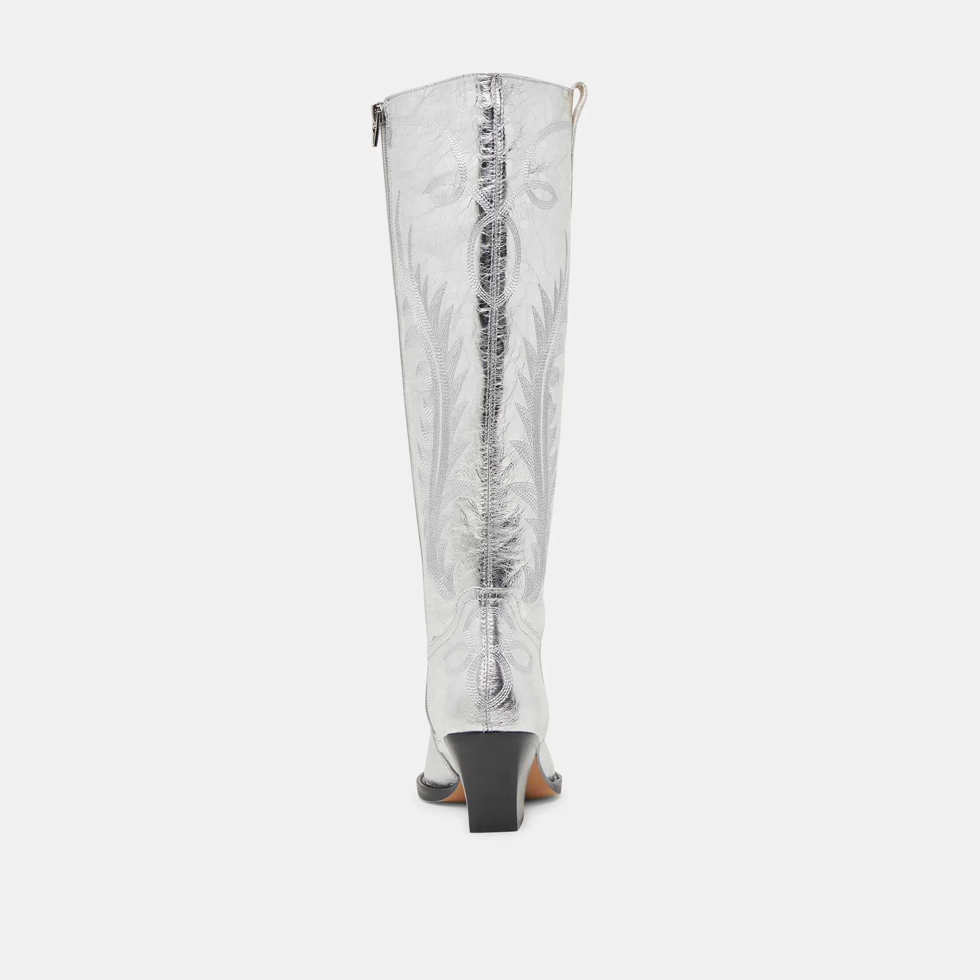 RYATT EXTRA WIDE CALF BOOTS SILVER DISTRESSED LEATHER - Image 9