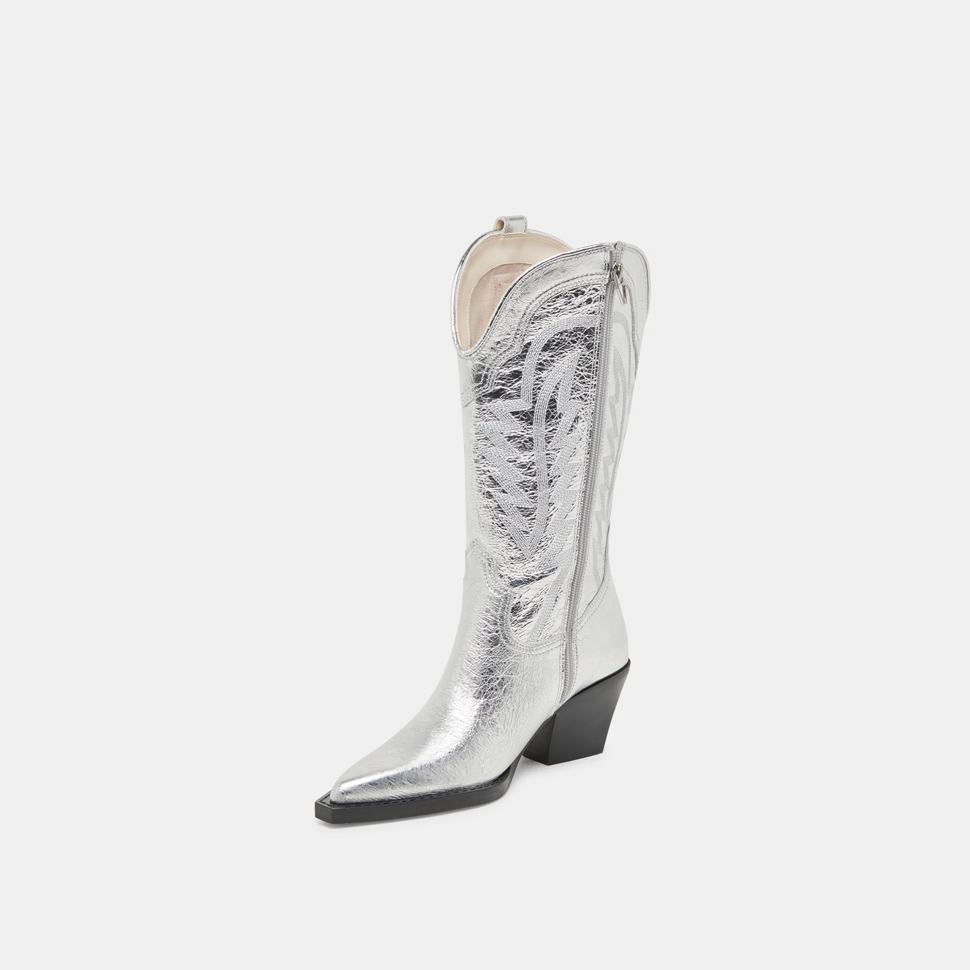 RYLAND EXTRA WIDE CALF BOOTS SILVER DISTRESSED LEATHER - Image 5