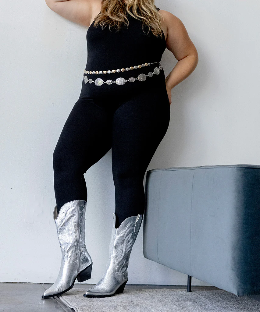 RYLAND EXTRA WIDE CALF BOOTS SILVER DISTRESSED LEATHER - Image 9