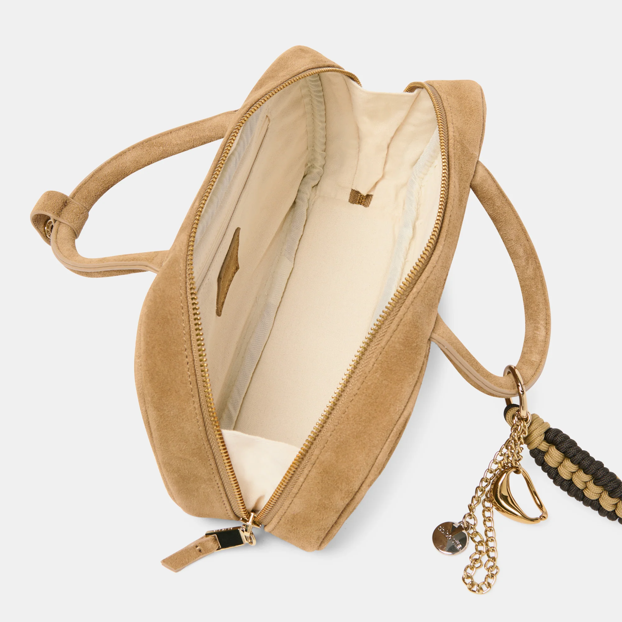 SANTINA HANDBAG TAUPE SUEDE - Image 5