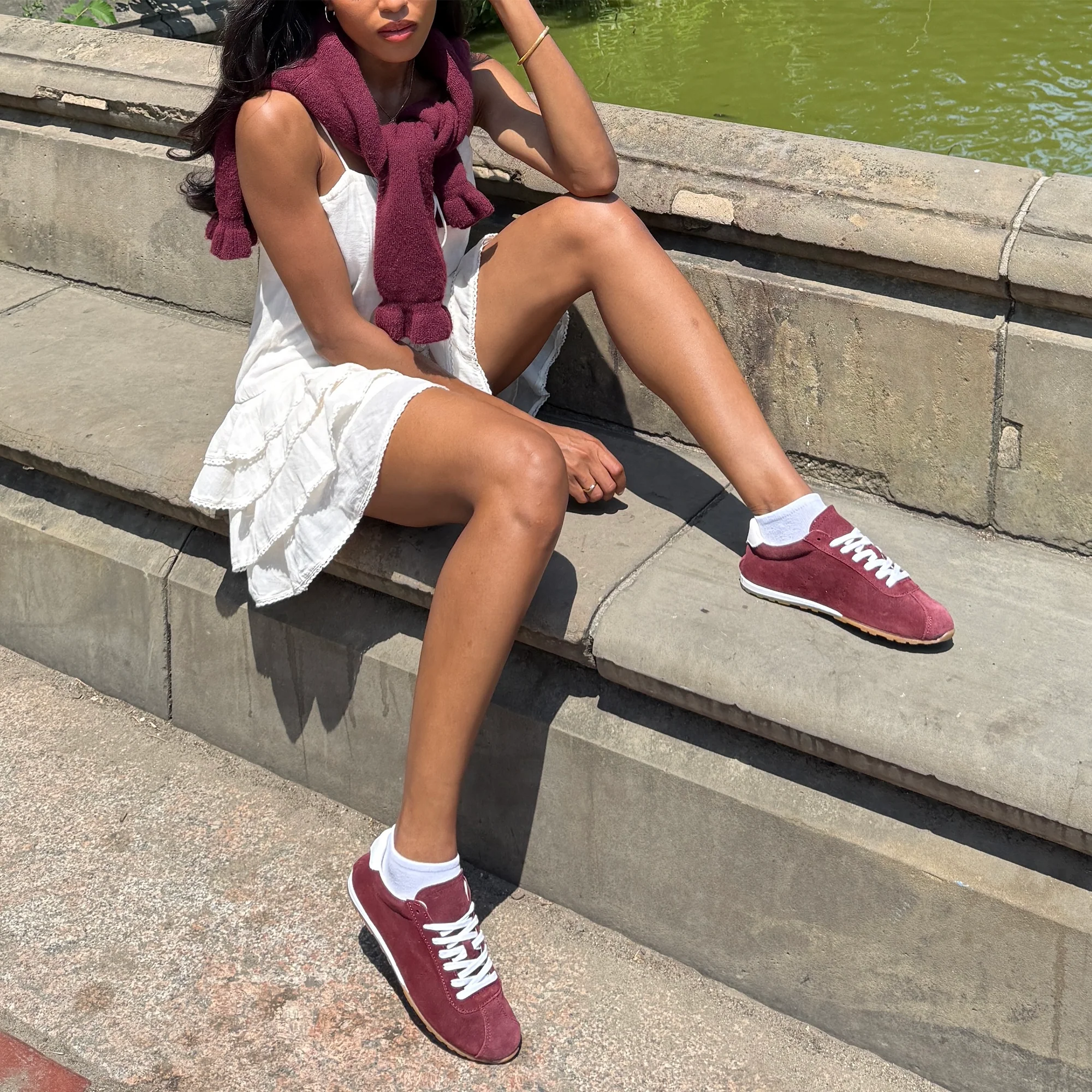 SERINA SNEAKERS BURGUNDY SUEDE - Image 4