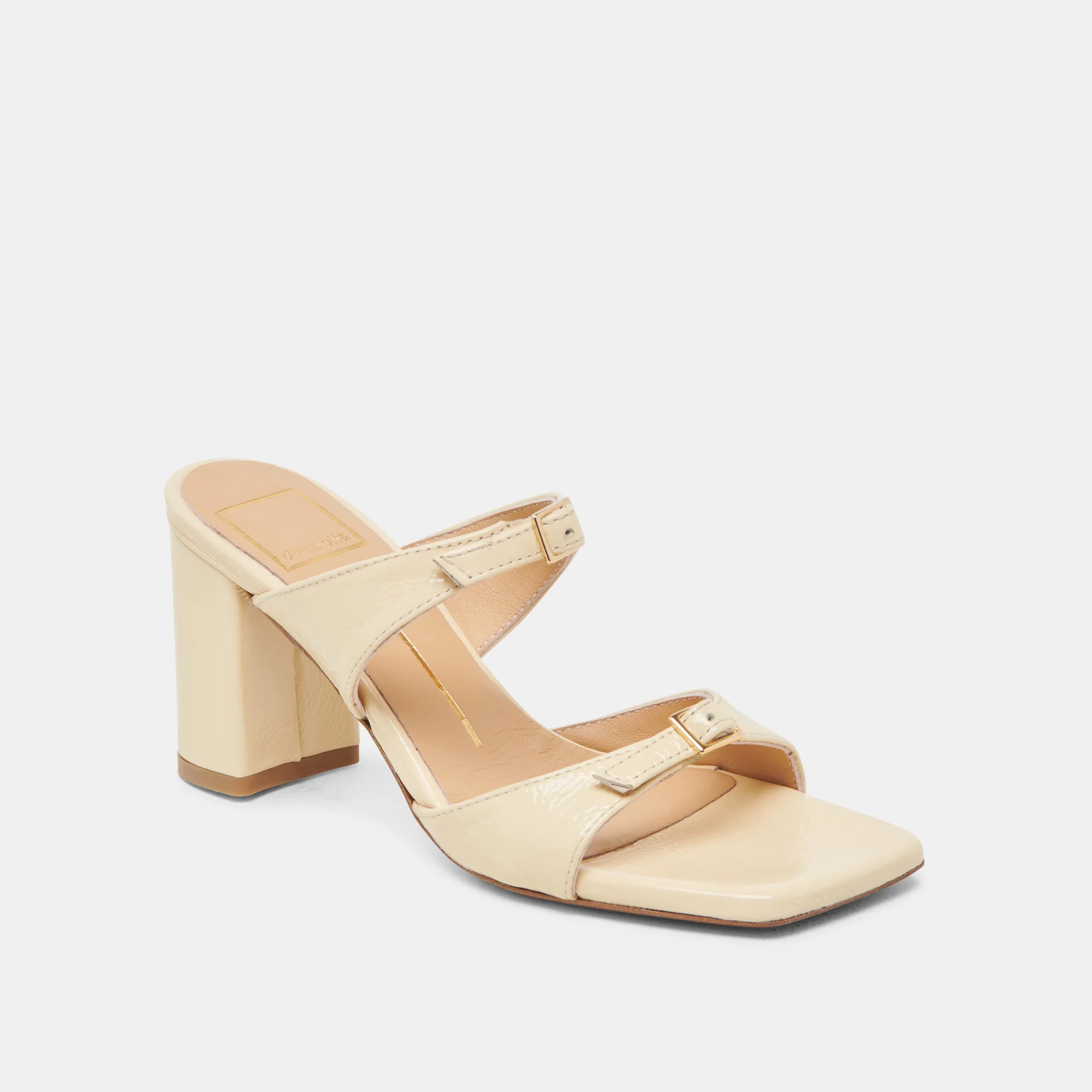 SHANE HEELS LIGHT YELLOW CRINKLE PATENT - Image 2