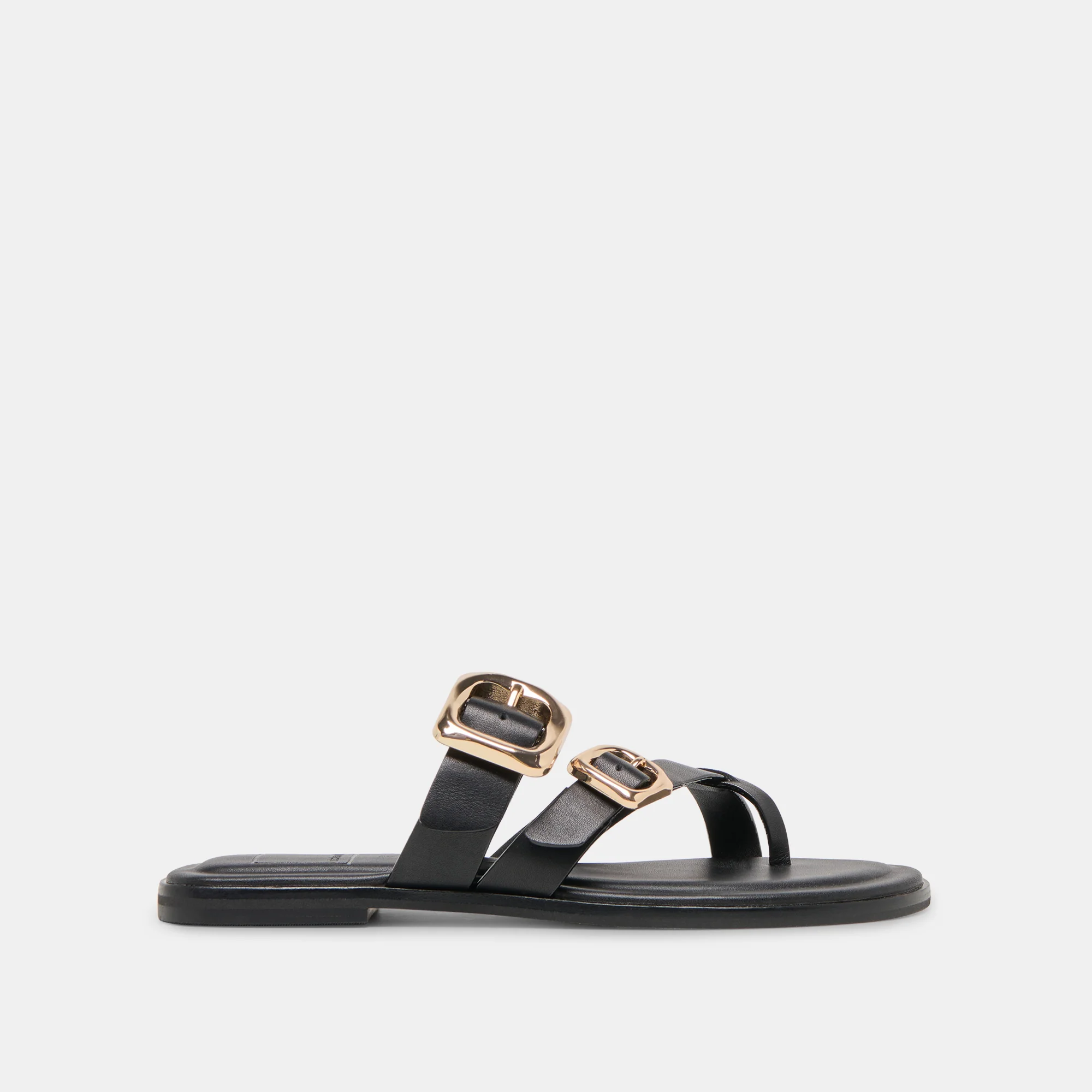 SHORE SANDALS BLACK LEATHER