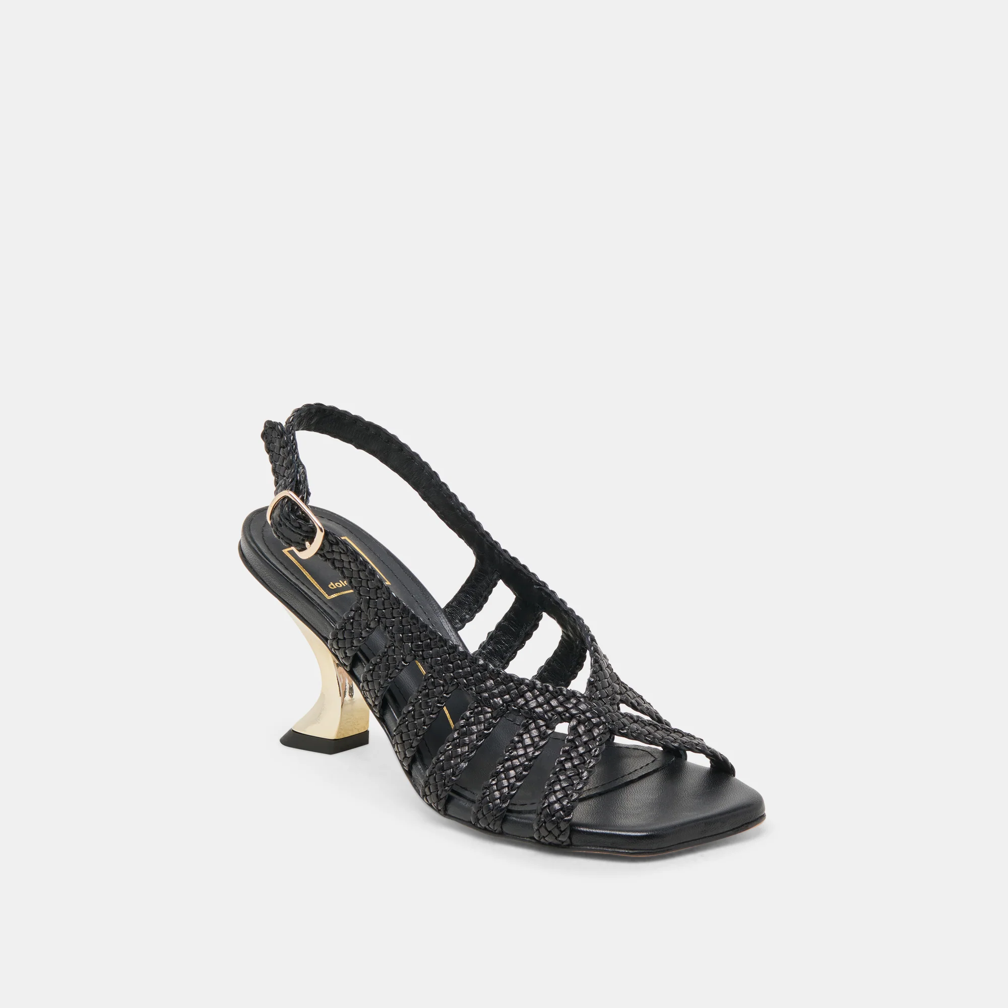 SICILY HEELS BLACK WOVEN LEATHER - Image 2