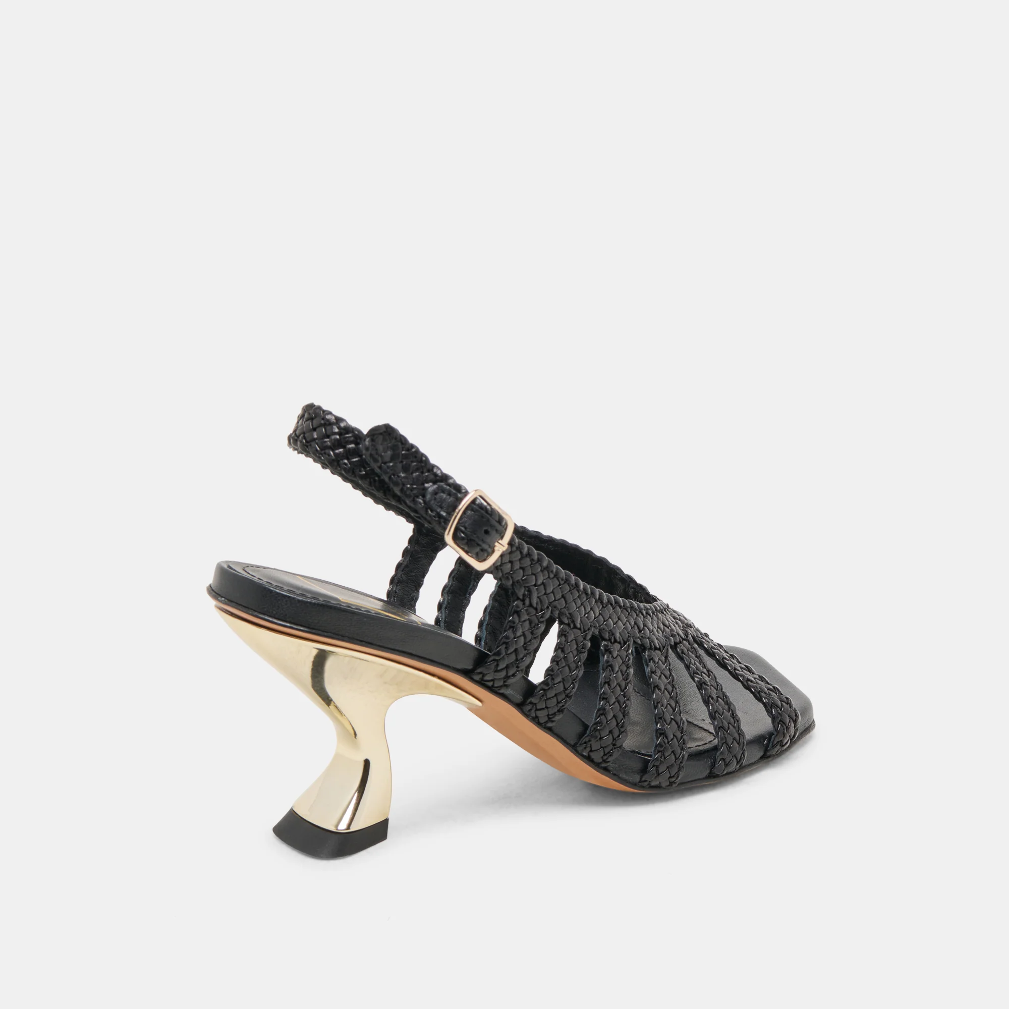 SICILY HEELS BLACK WOVEN LEATHER - Image 3