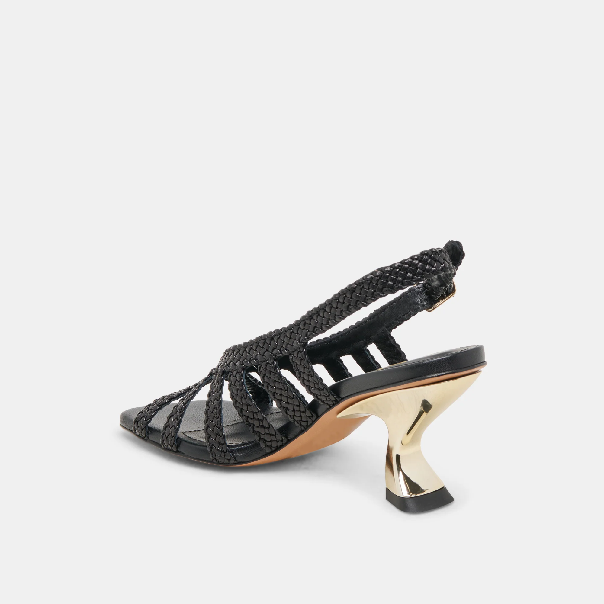 SICILY HEELS BLACK WOVEN LEATHER - Image 5