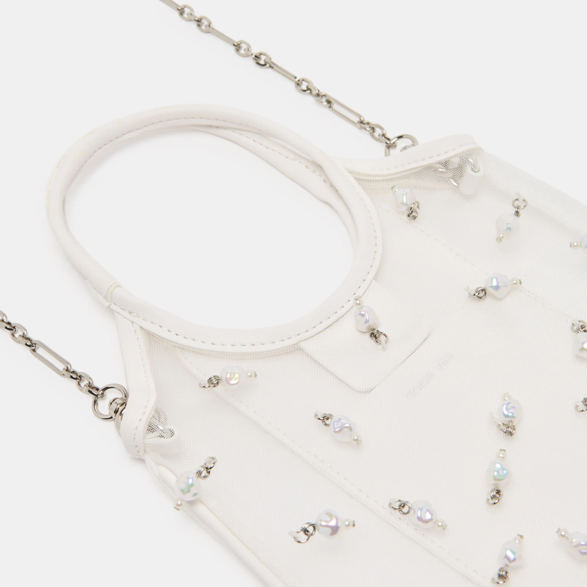 SYLVENE PEARL CROSSBODY WHITE MESH - Image 3