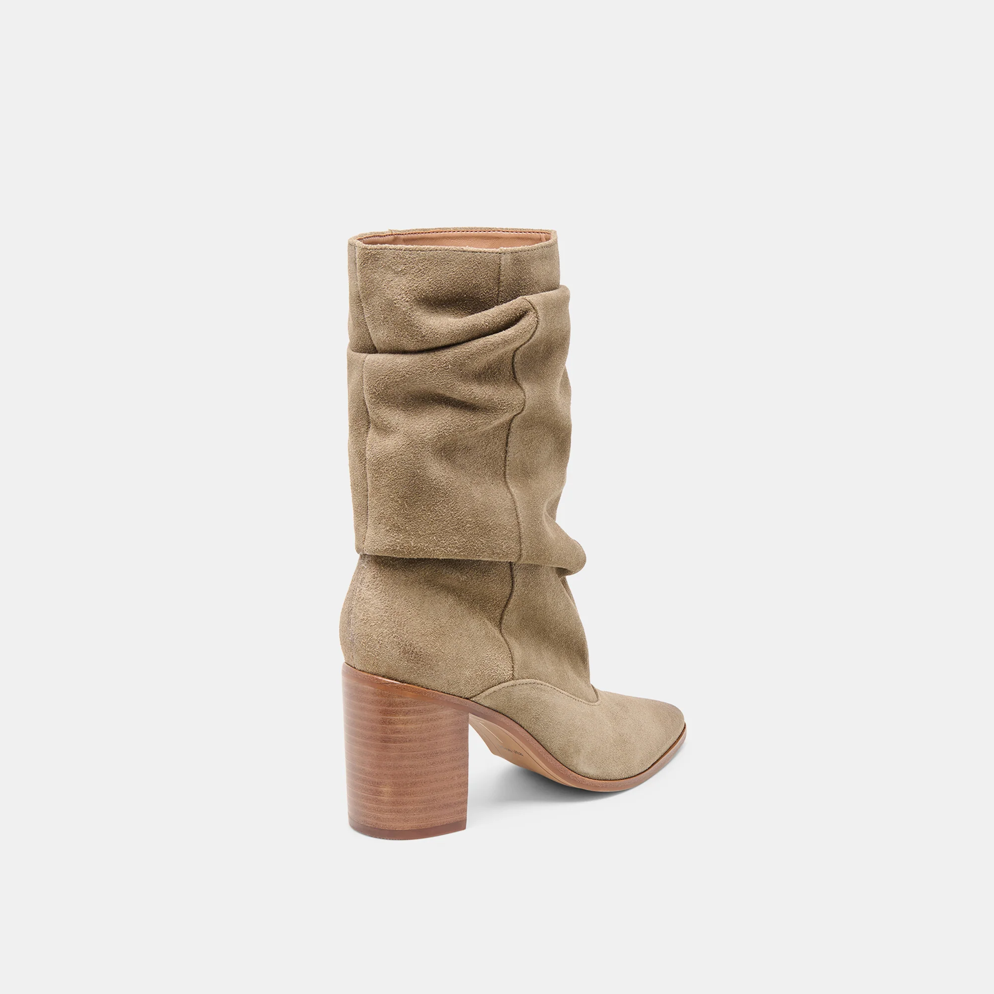 TALINA WIDE CALF BOOTS OLIVE SUEDE - Image 3