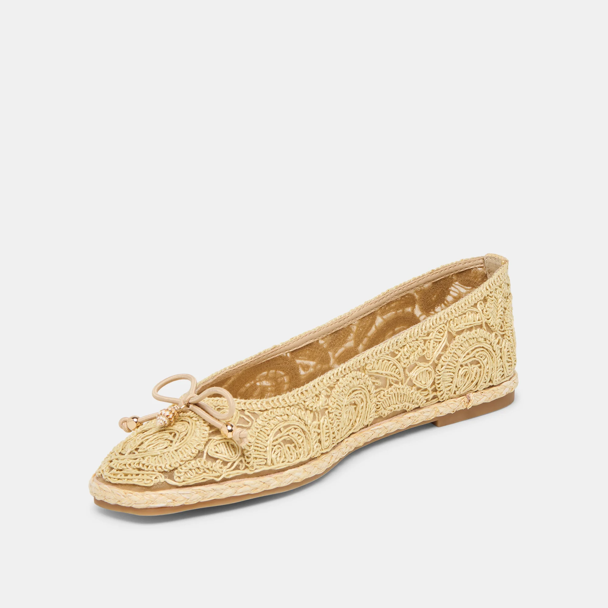 TIANNA BALLET FLATS LT NATURAL RAFFIA LACE - Image 6