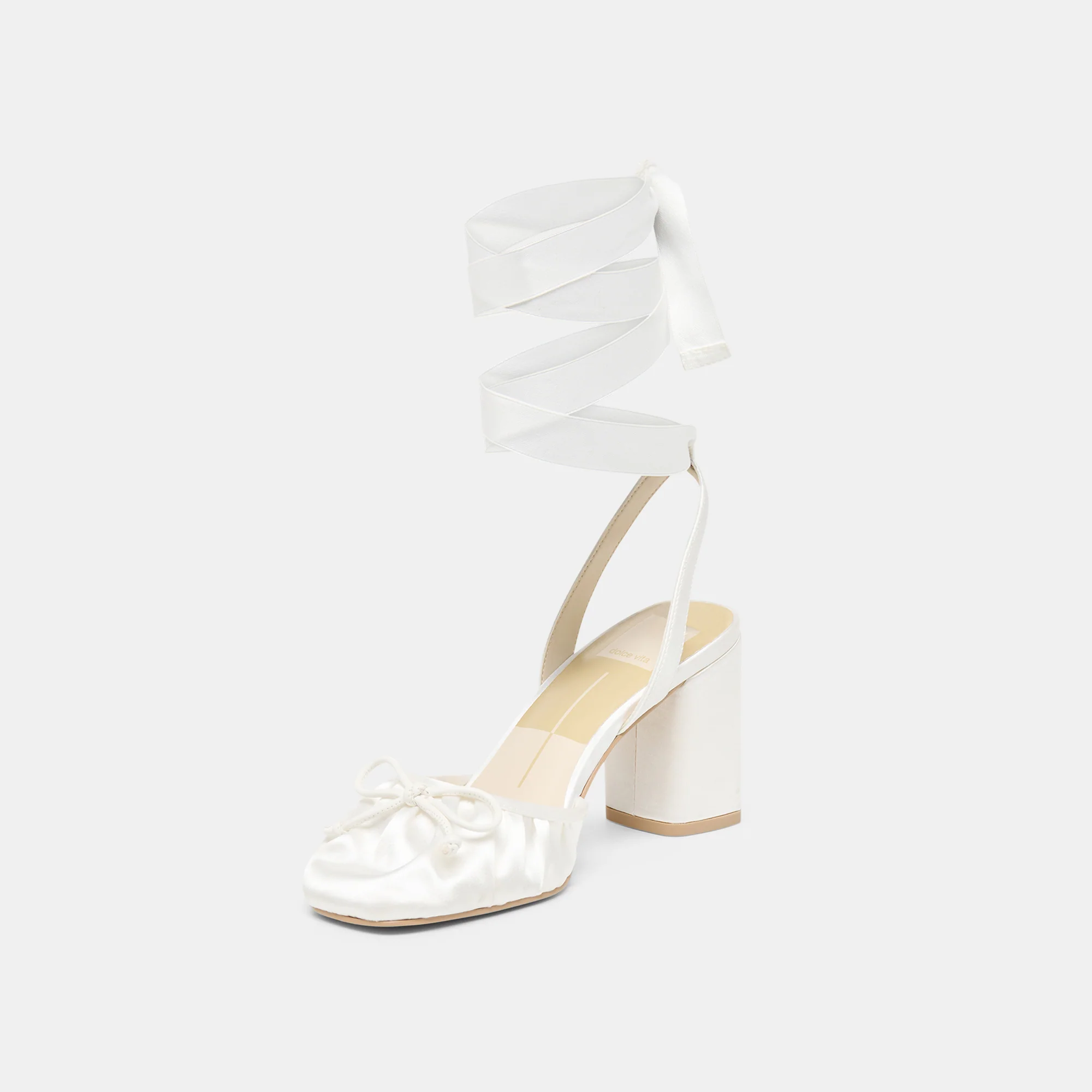 TISHA HEELS TRUE WHITE SATIN - Image 6