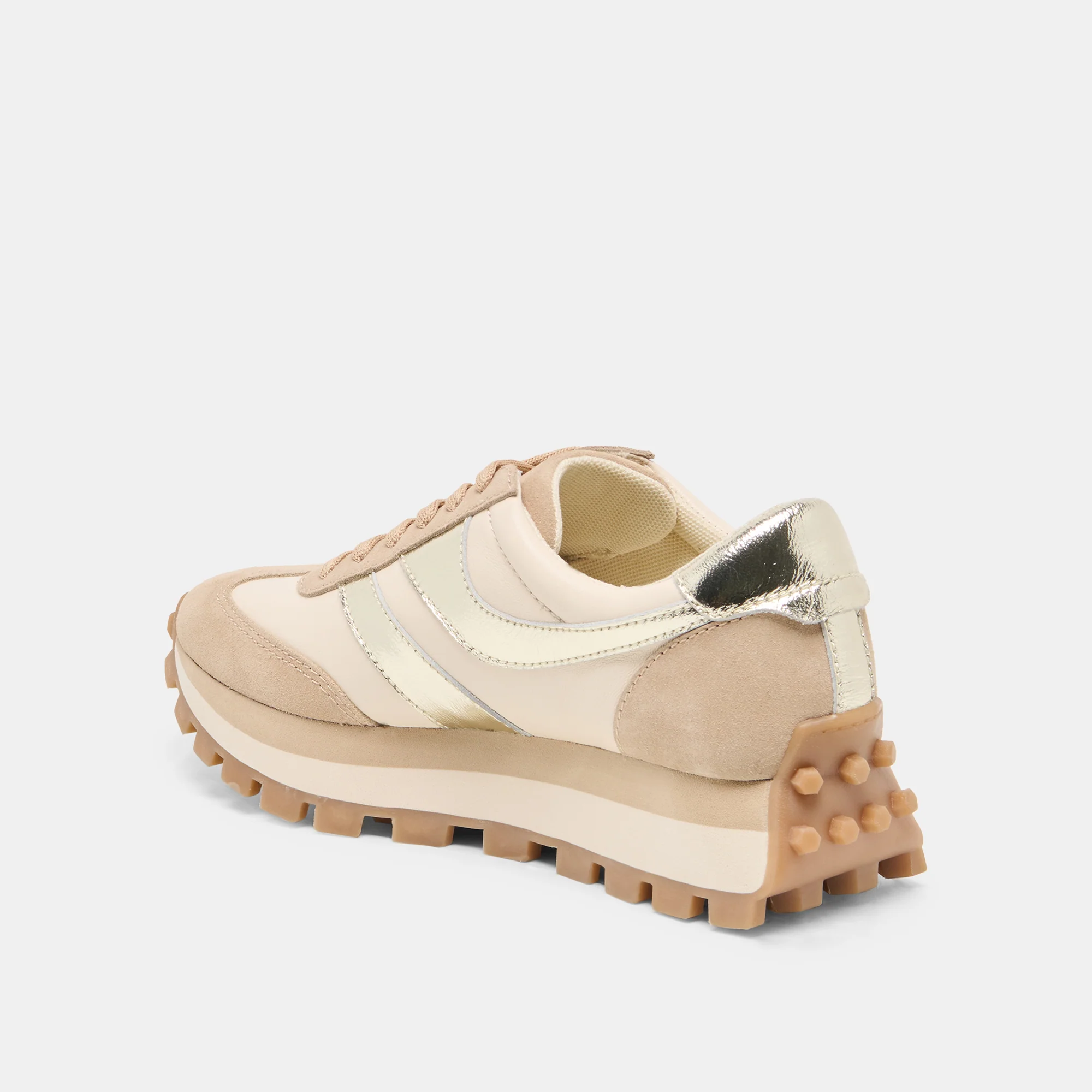 TRESA SNEAKERS WHITE GOLD SUEDE - Image 5