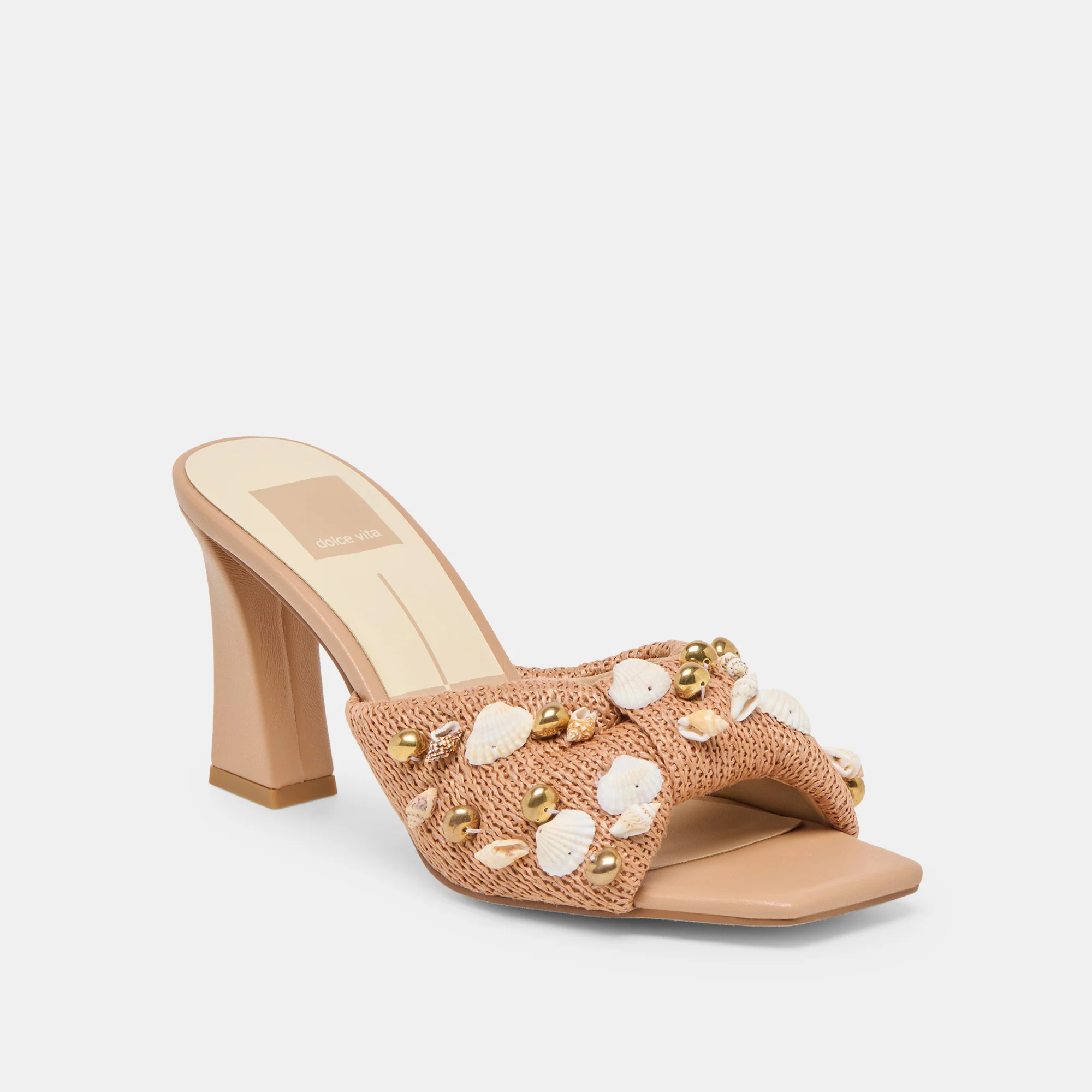 TYLAH HEELS TOFFEE BEADED RAFFIA - Image 3
