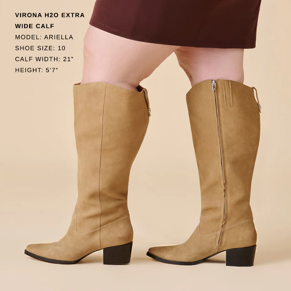 VIRONA H2O EXTRA WIDE CALF BOOTS DK TAUPE SUEDE - Image 2