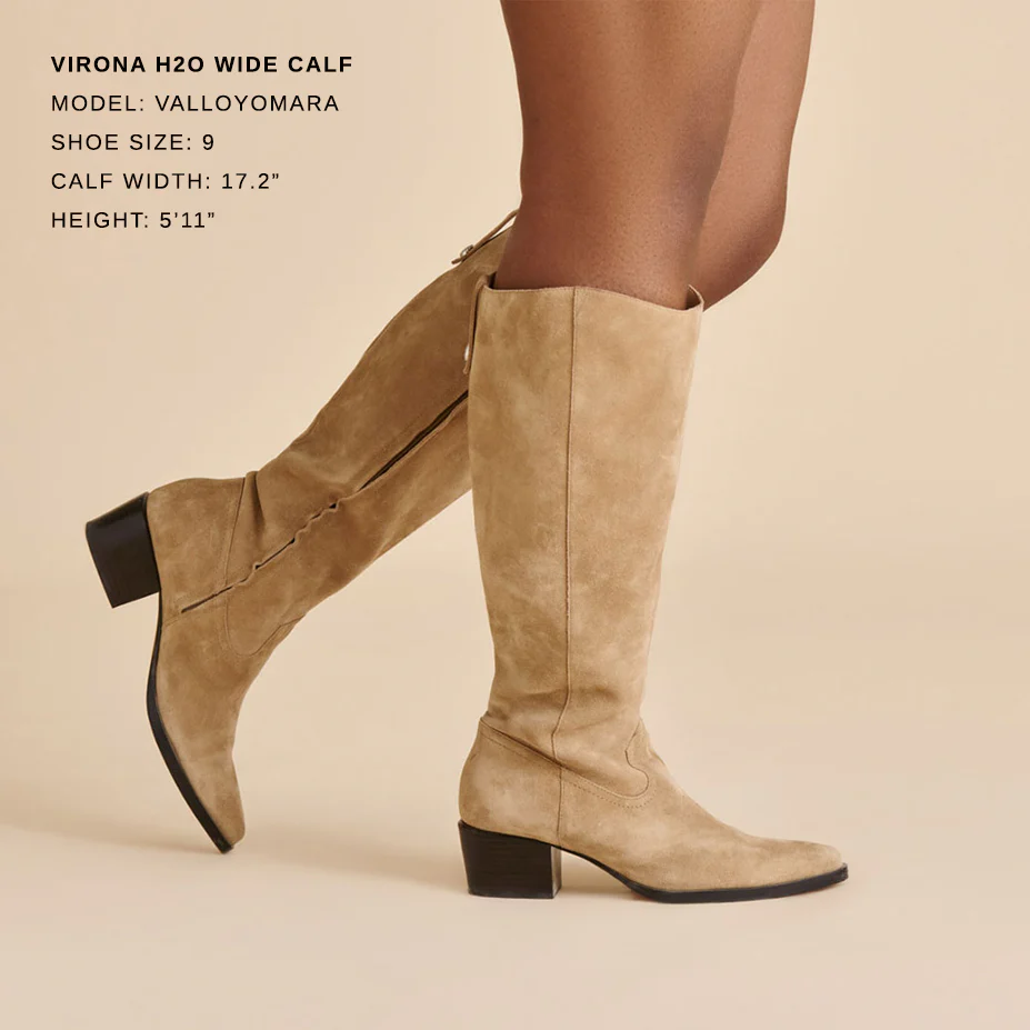 VIRONA H2O WIDE CALF BOOTS DK TAUPE SUEDE - Image 2