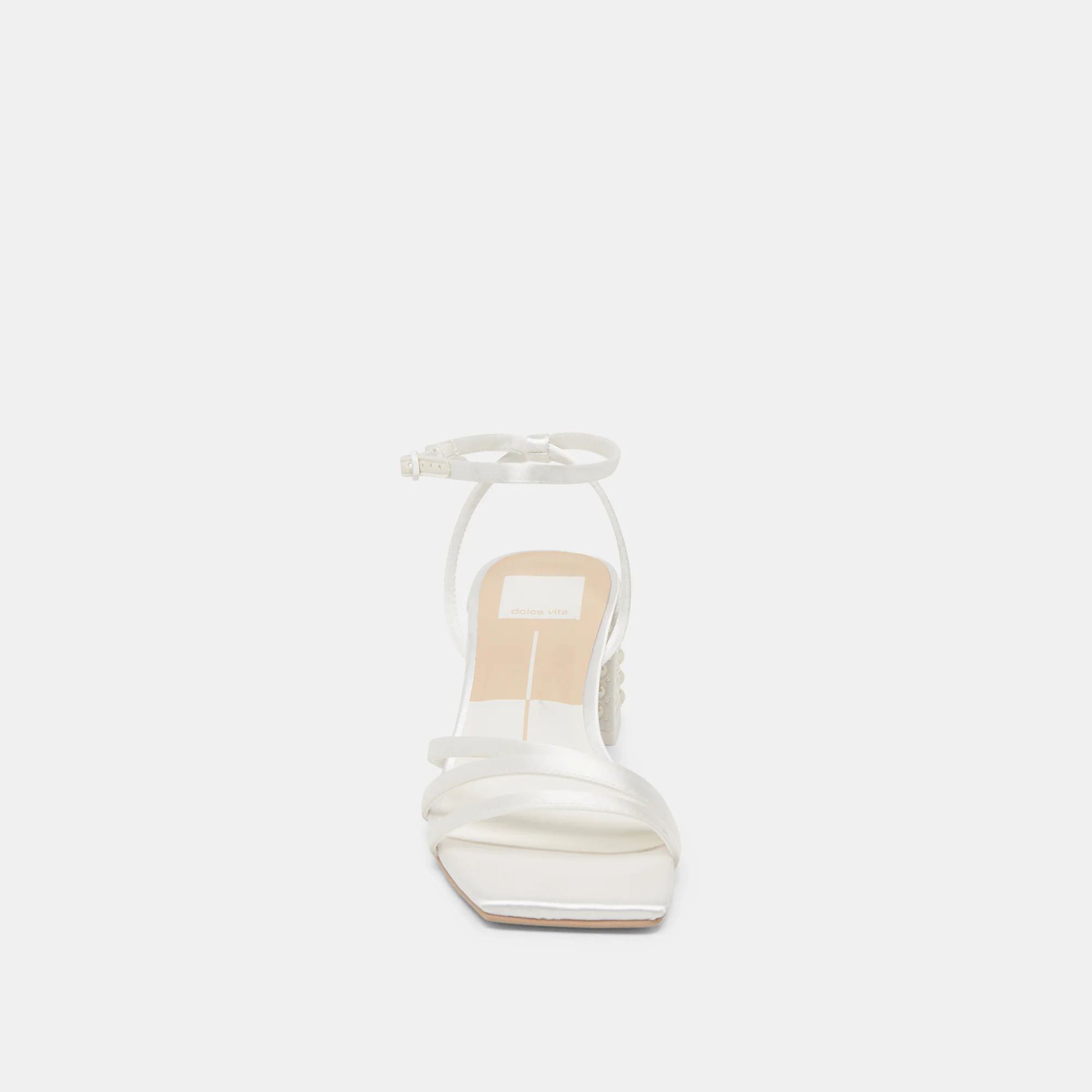 YSABEL PEARL HEELS TRUE WHITE SATIN - Image 10