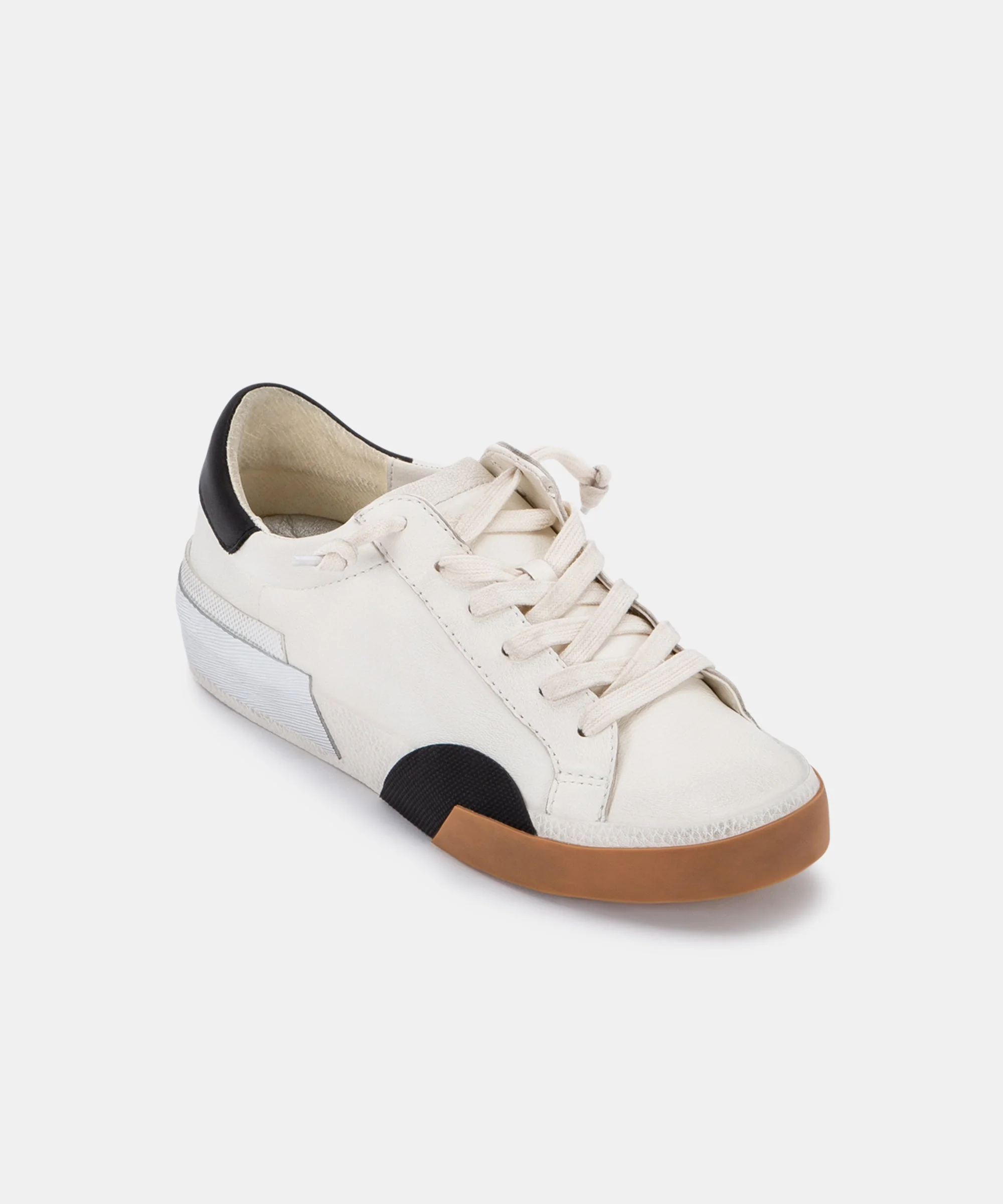 ZINA SNEAKERS WHITE BLACK LEATHER re:vita - Image 2